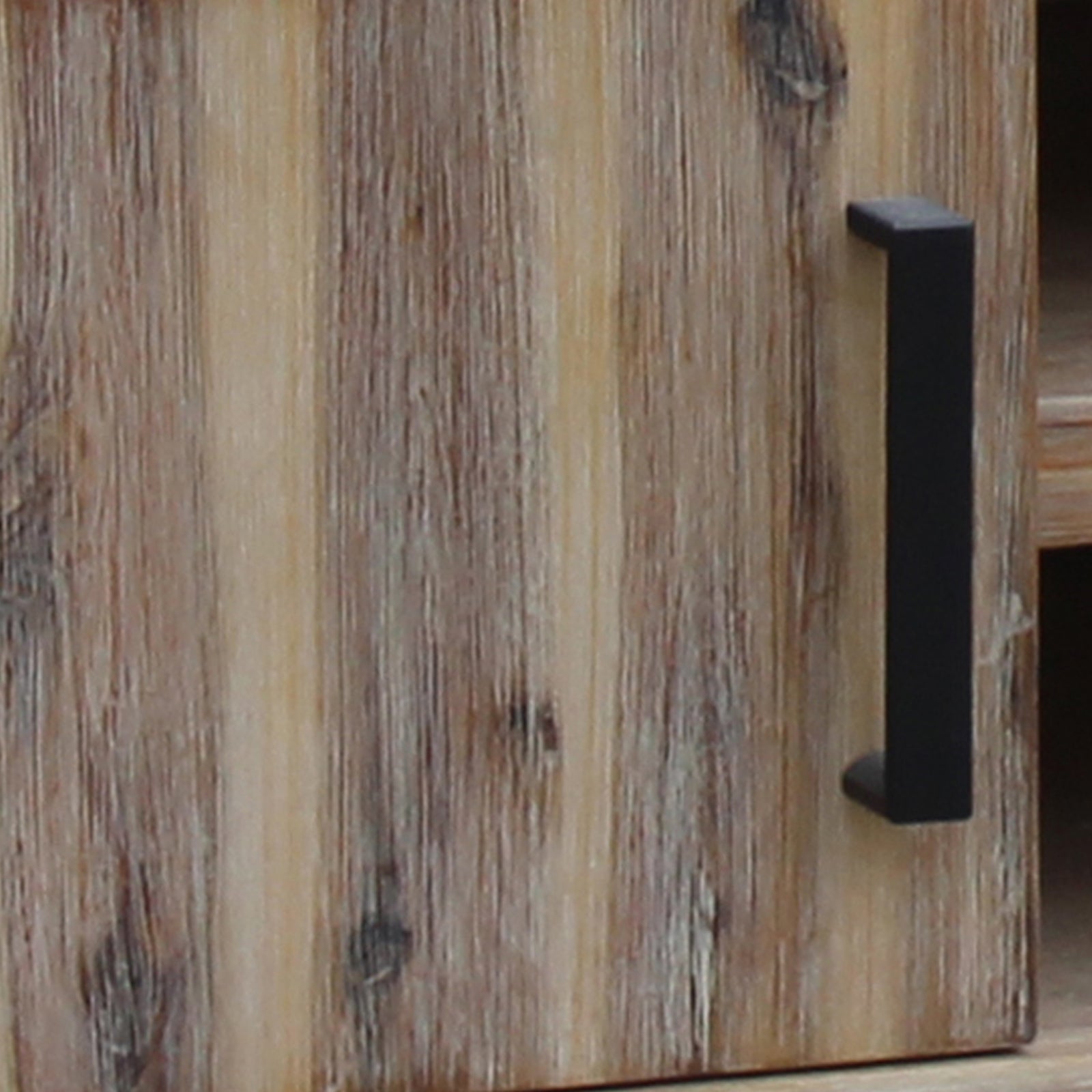 TV Cabinet with 2 Storage Drawers Cabinet Solid Acacia Wooden Entertainment Unit in Sliver Bruch Colour 3