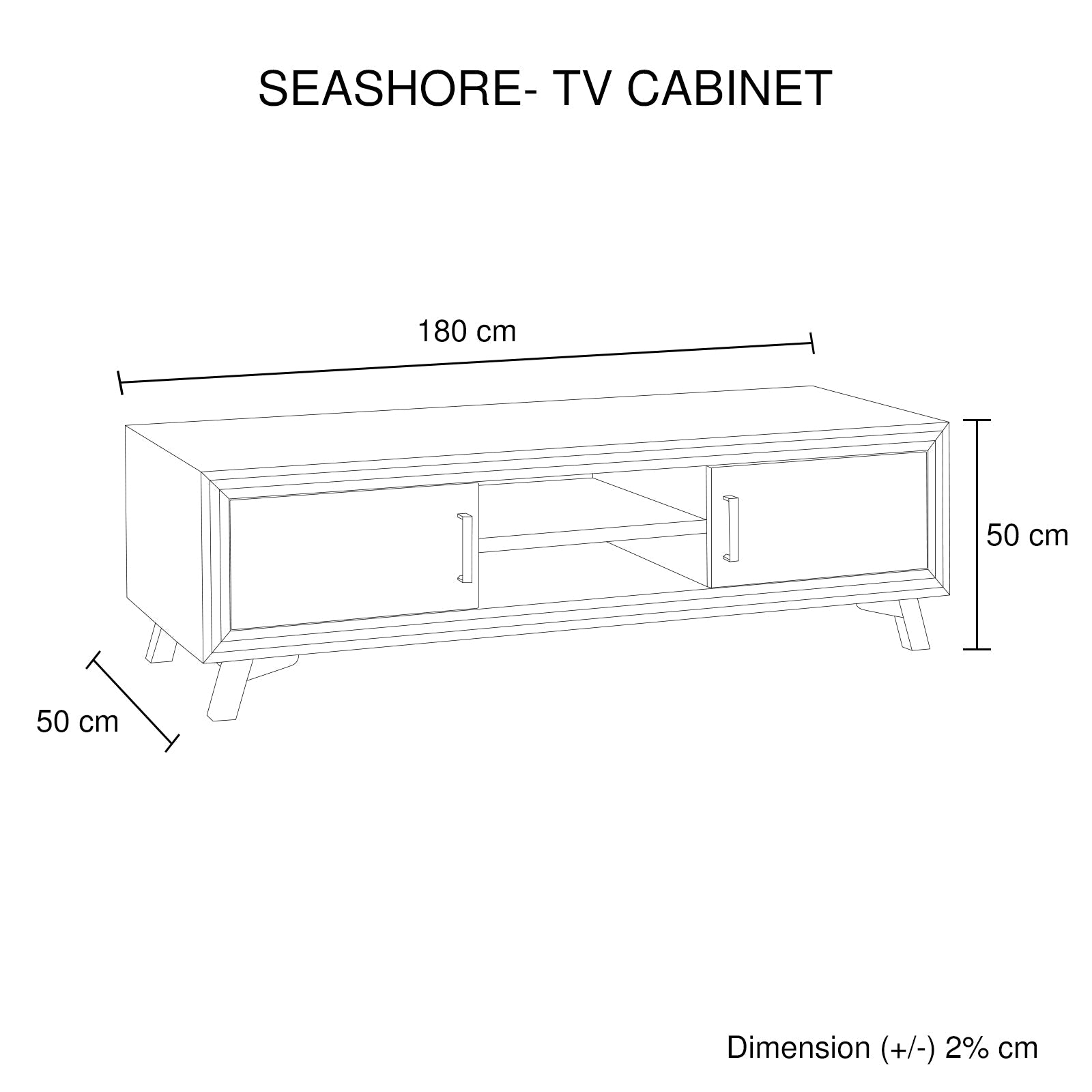 TV Cabinet with 2 Storage Drawers Cabinet Solid Acacia Wooden Entertainment Unit in Sliver Bruch Colour 6