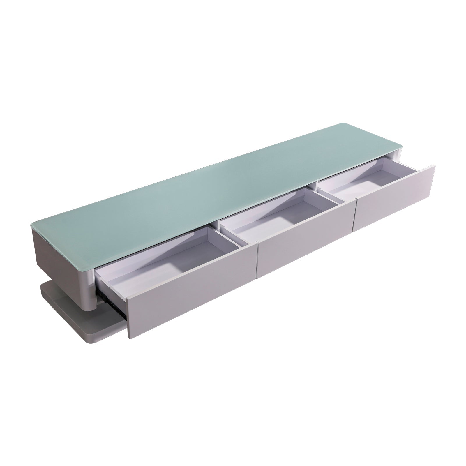 TV Cabinet with 3 Storage Drawers With High Glossy Assembled Entertainment Unit in White colour 3