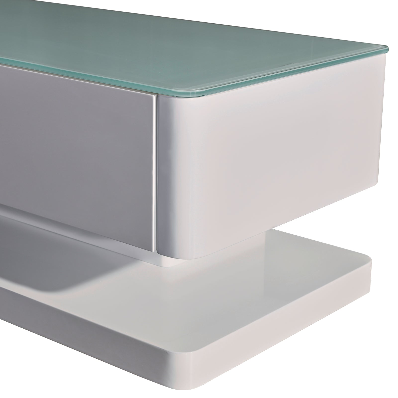 TV Cabinet with 3 Storage Drawers With High Glossy Assembled Entertainment Unit in White colour 4