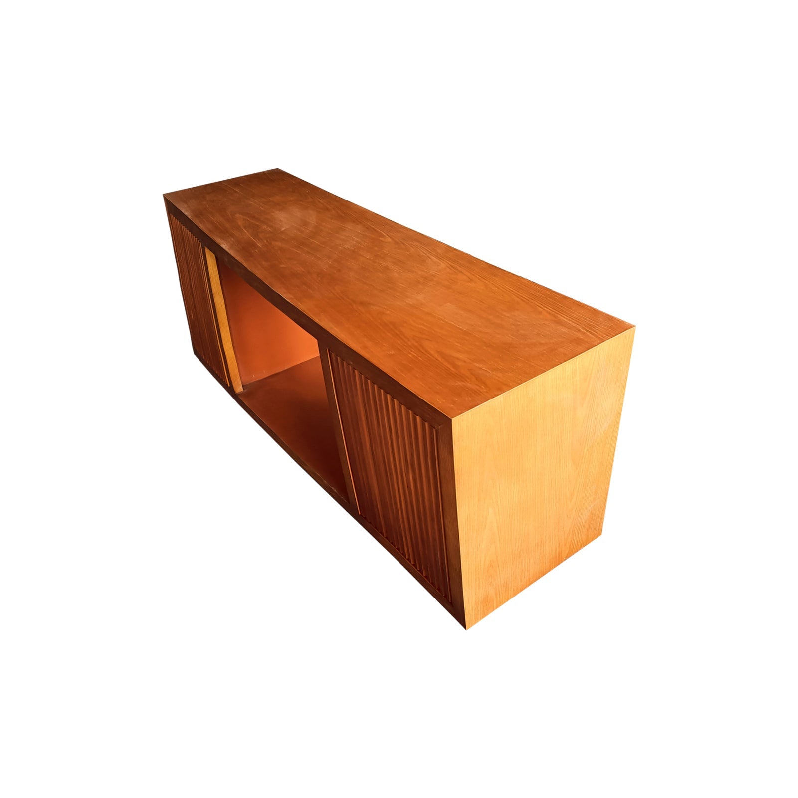 TV Cabinet MDF Brown Colour Two Sideboards Open Space 3