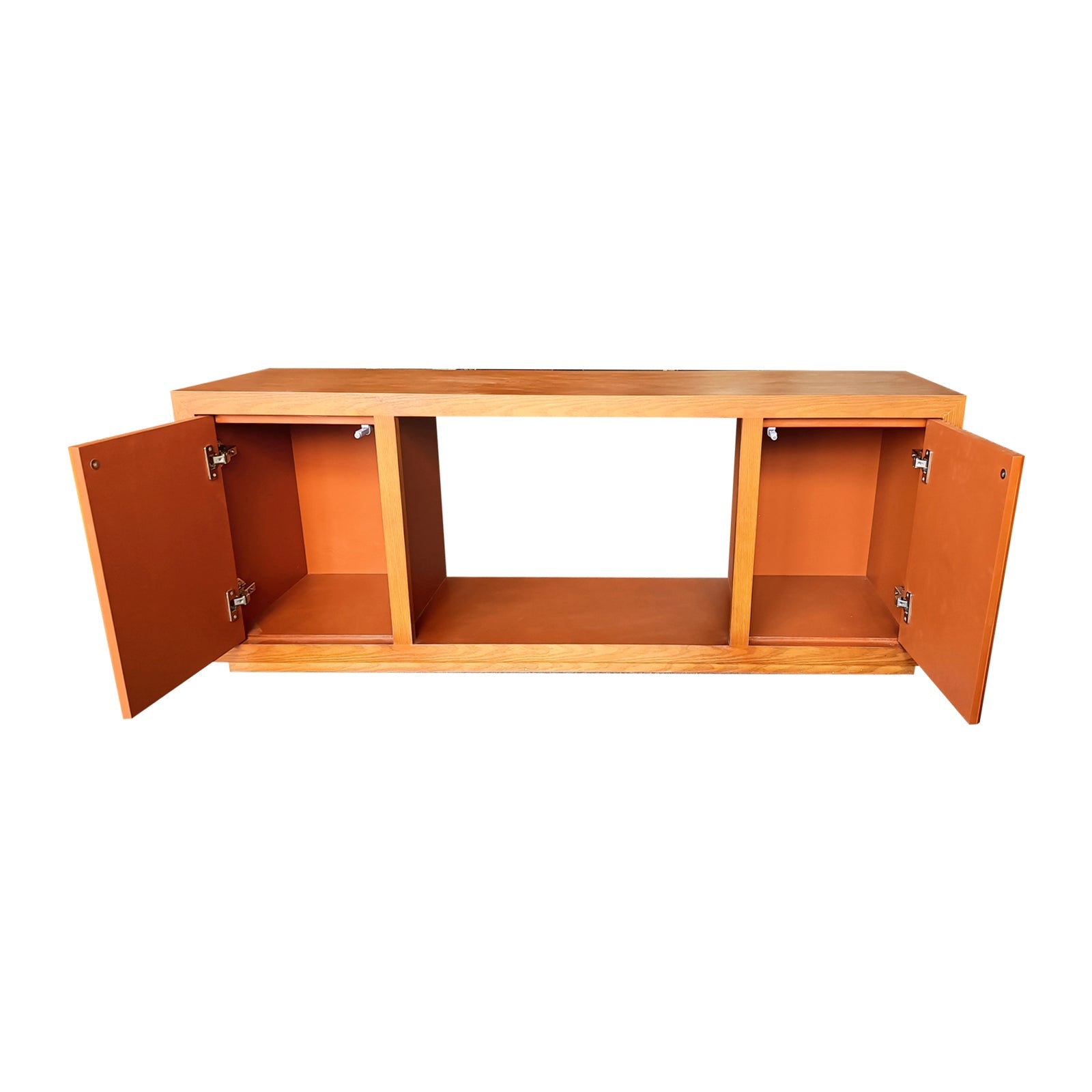 TV Cabinet MDF Brown Colour Two Sideboards Open Space 4