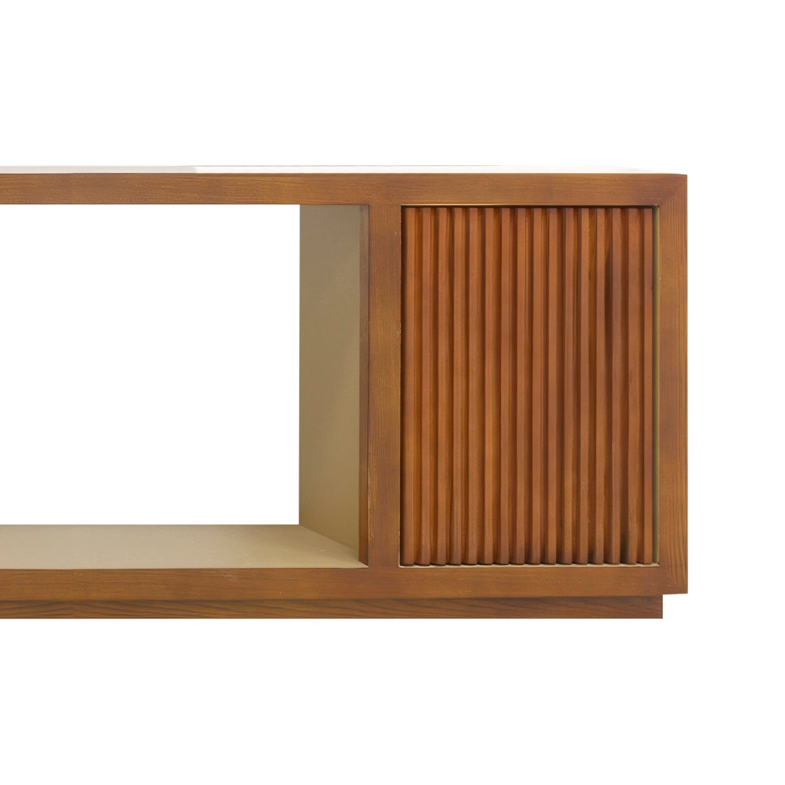 TV Cabinet MDF Brown Colour Two Sideboards Open Space 5