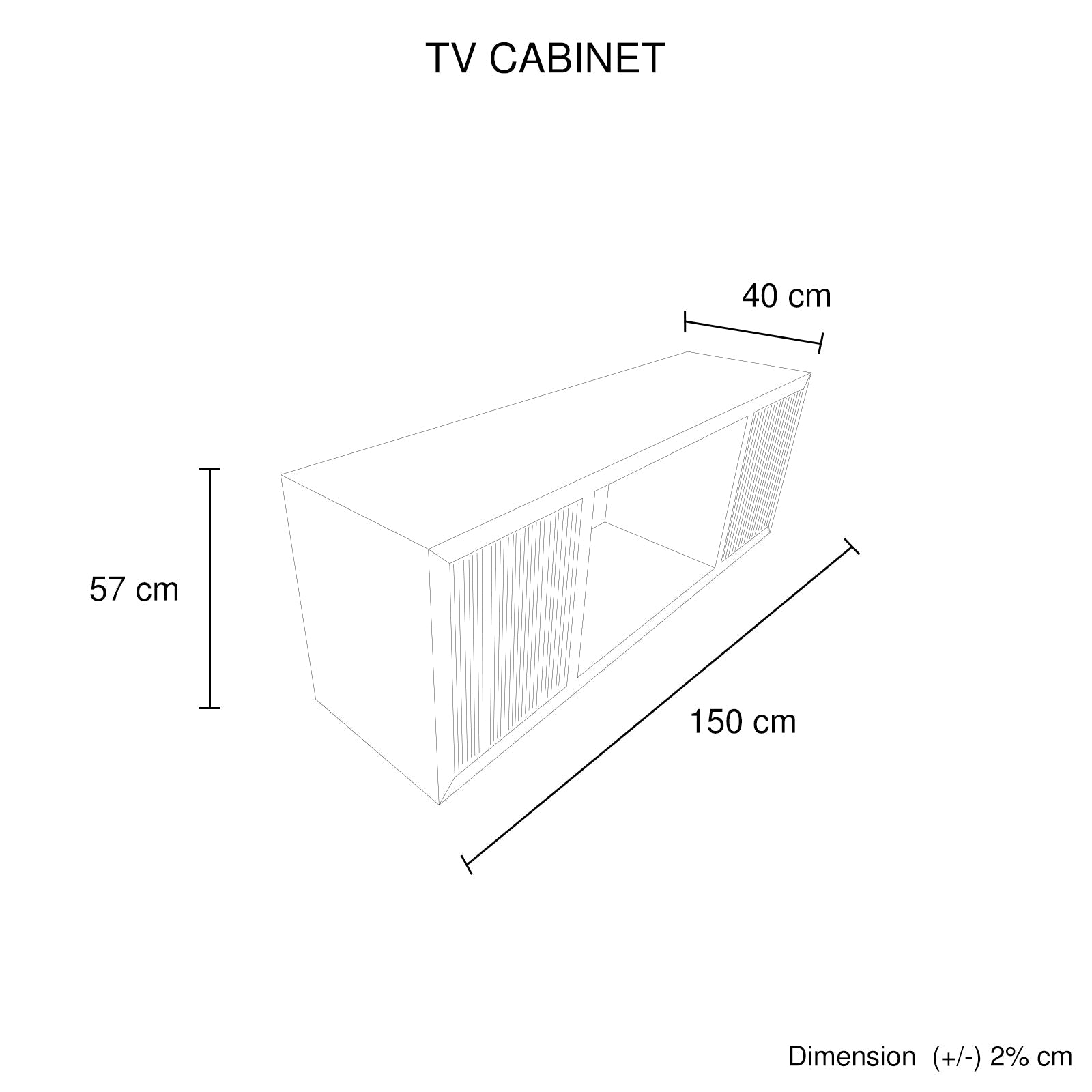 TV Cabinet MDF Brown Colour Two Sideboards Open Space 7