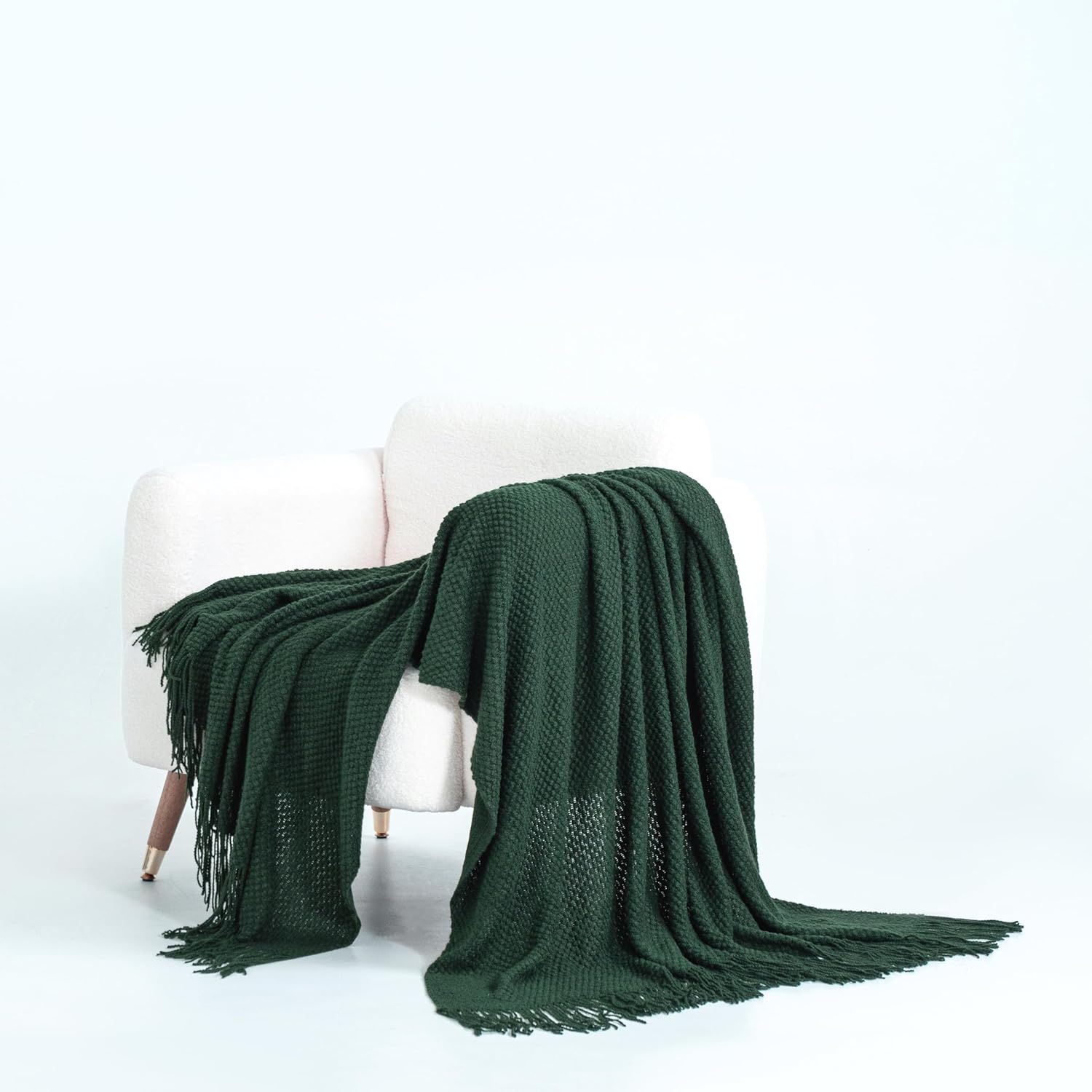 Micro Plush Knitted Woven Throw Blanket - Forest 3