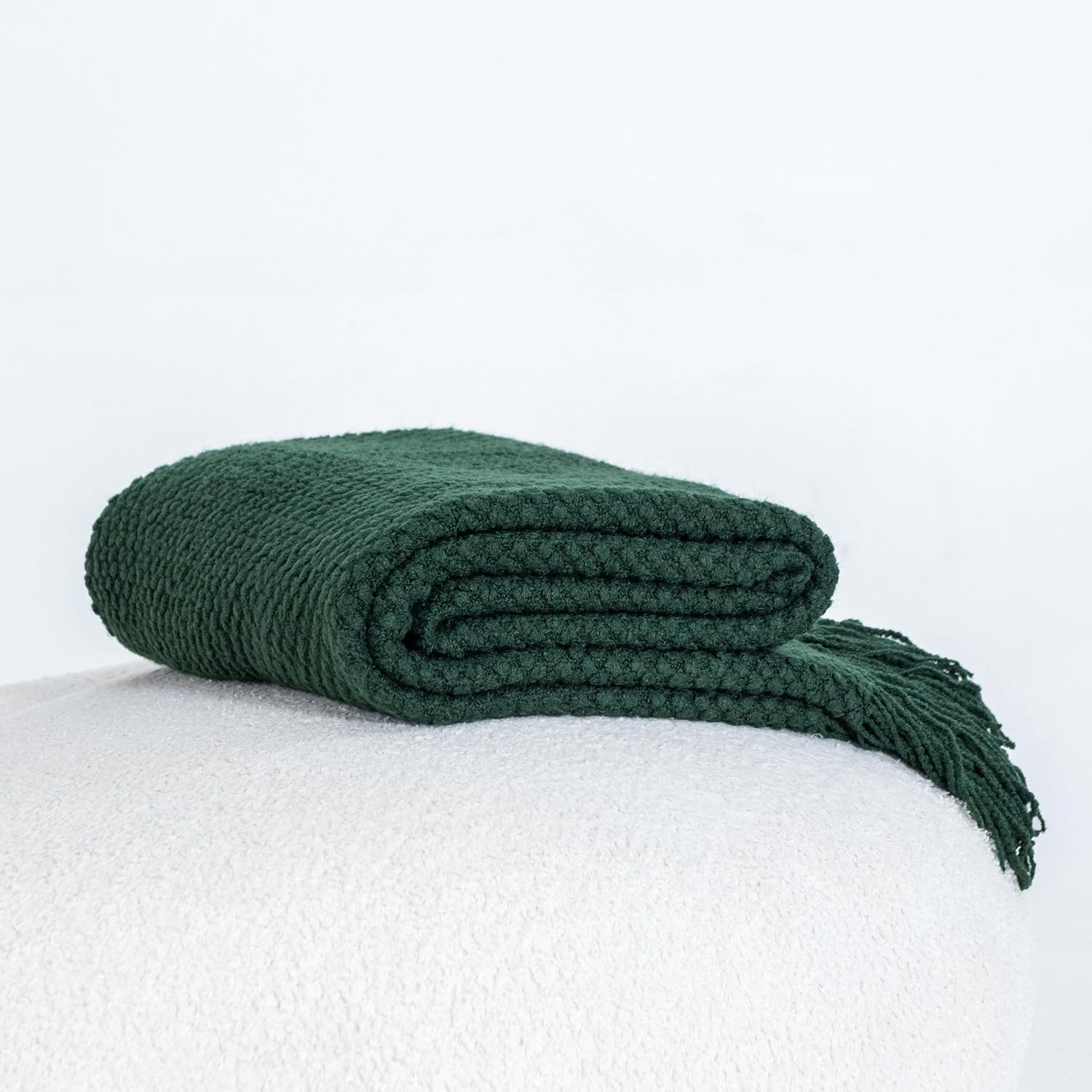 Micro Plush Knitted Woven Throw Blanket - Forest 5
