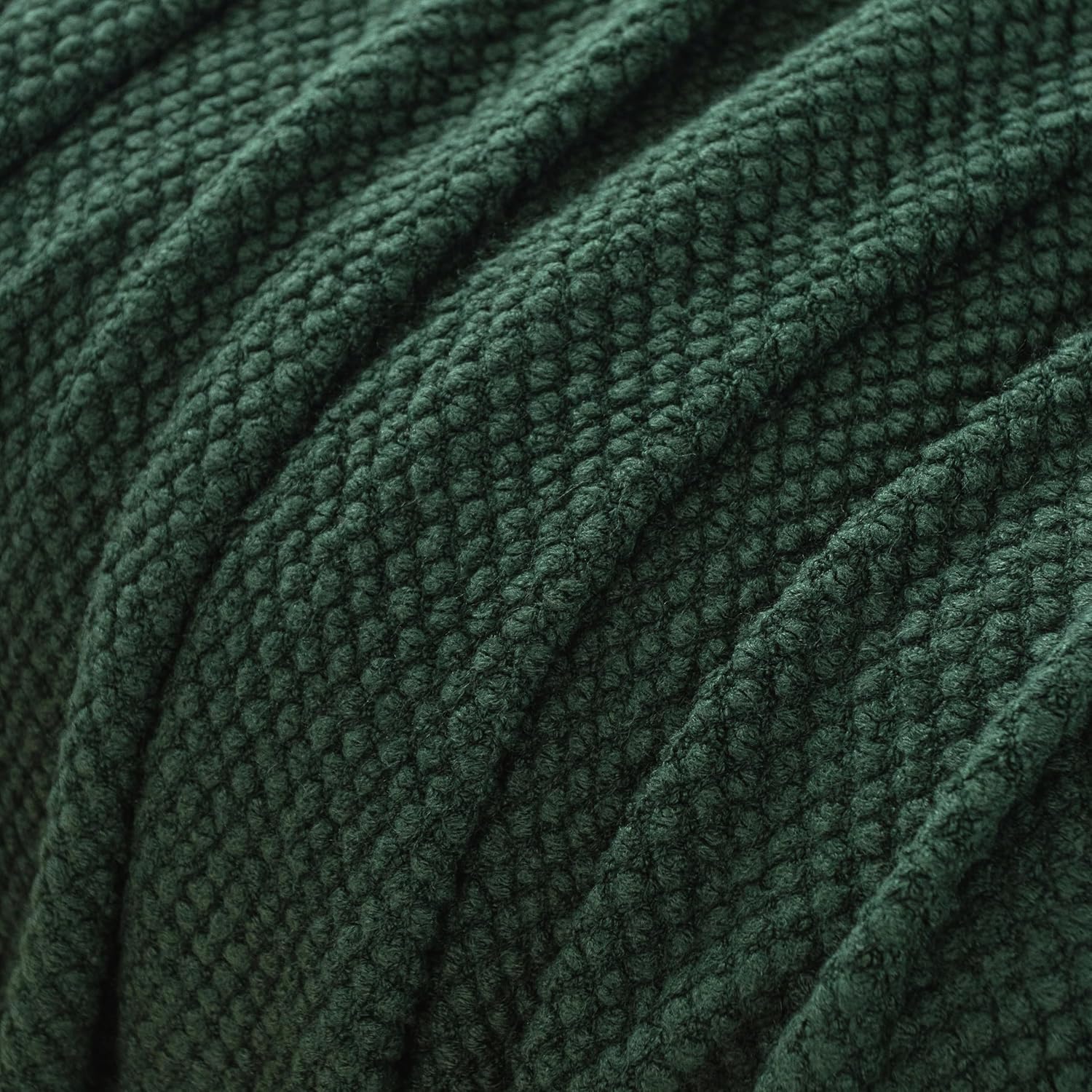 Micro Plush Knitted Woven Throw Blanket - Forest 7
