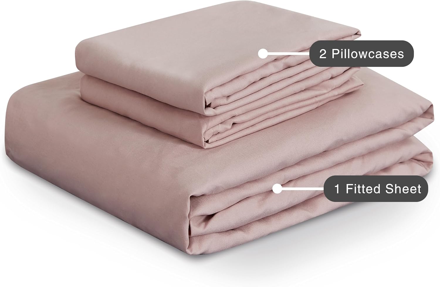 100% Vintage Washed Microfibre Fitted Sheet Set – Ultra Soft & Lightweight All-Season Fitted Sheet with 1 Pillowcase (Pink, Single Size) 7