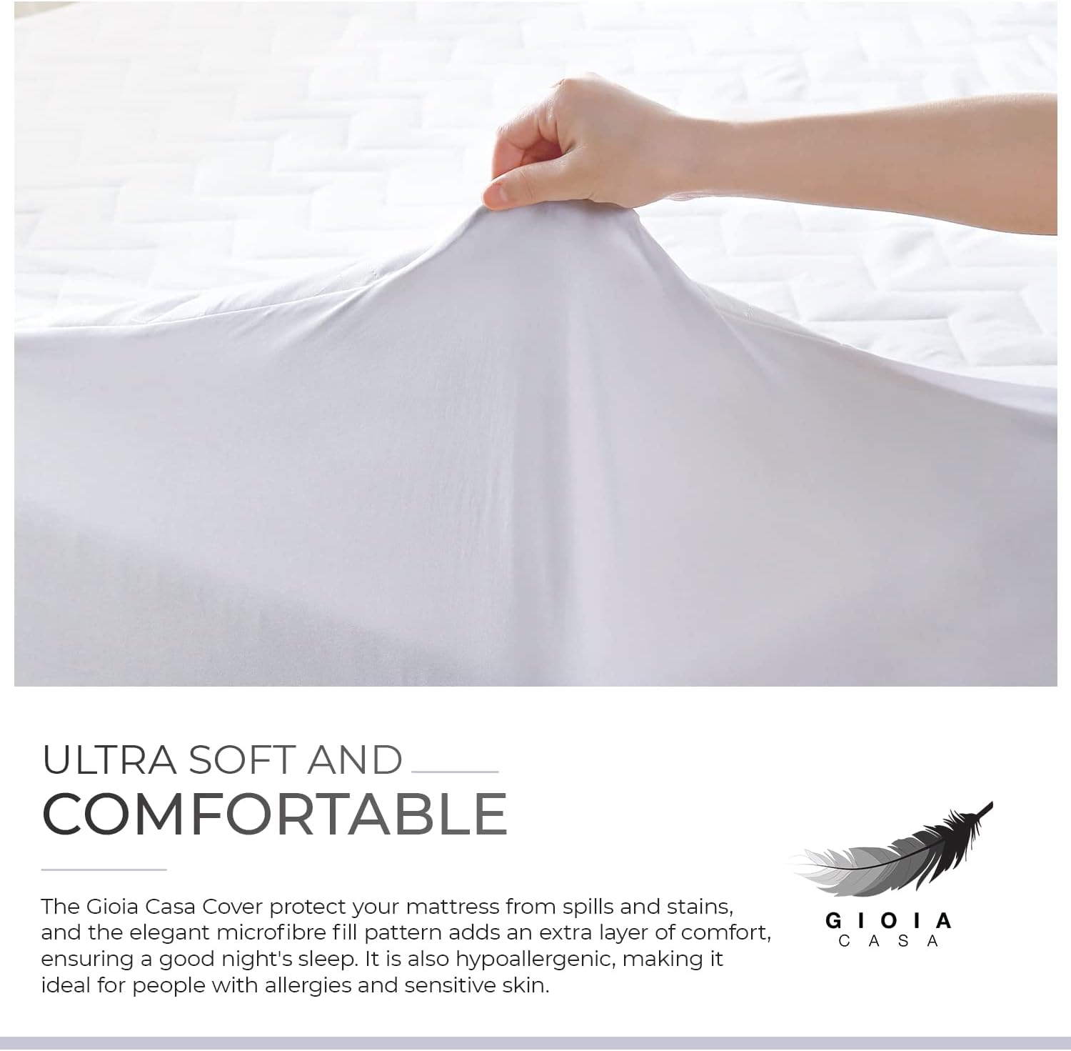 100% Ultra-Soft Cotton Quilted Anti-Microbial Mattress Cover Protector - Single Size 5