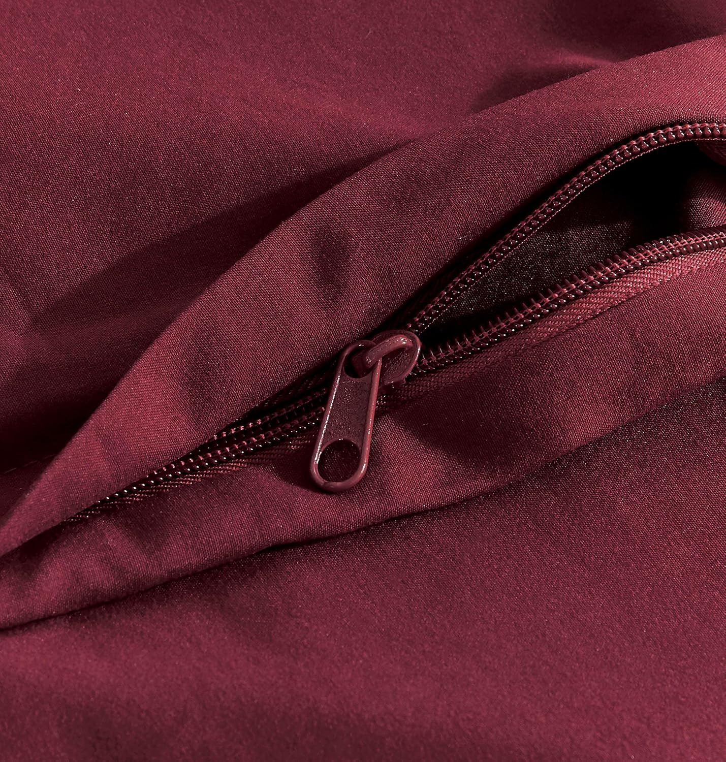 Vintage Washed Microfibre Quilt Cover Set (Burgundy, Single) 3