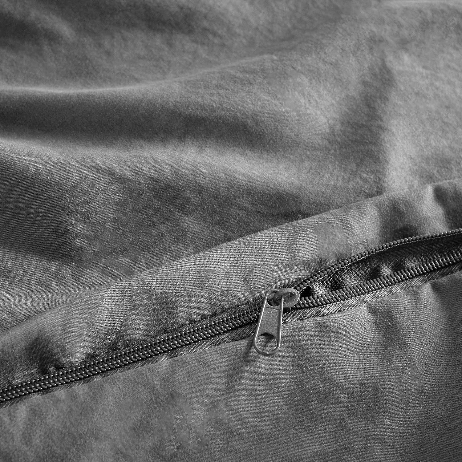 Vintage Washed Microfibre Quilt Cover Set (2Pcs) - Grey - Single Size 3