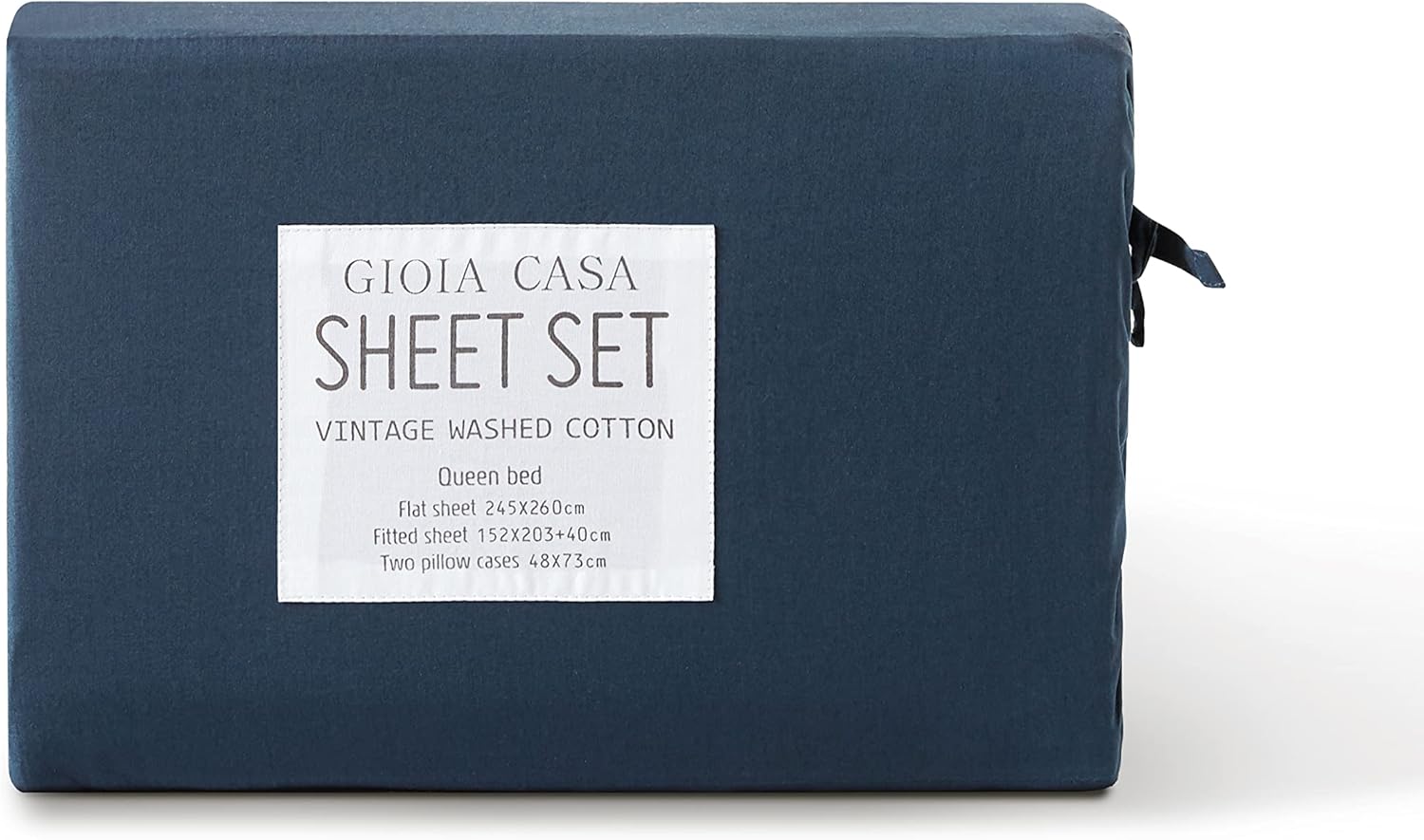 Vintage Washed 100% Cotton Sheet Set with 1 Pillowcases - Dark Indigo -Single 5