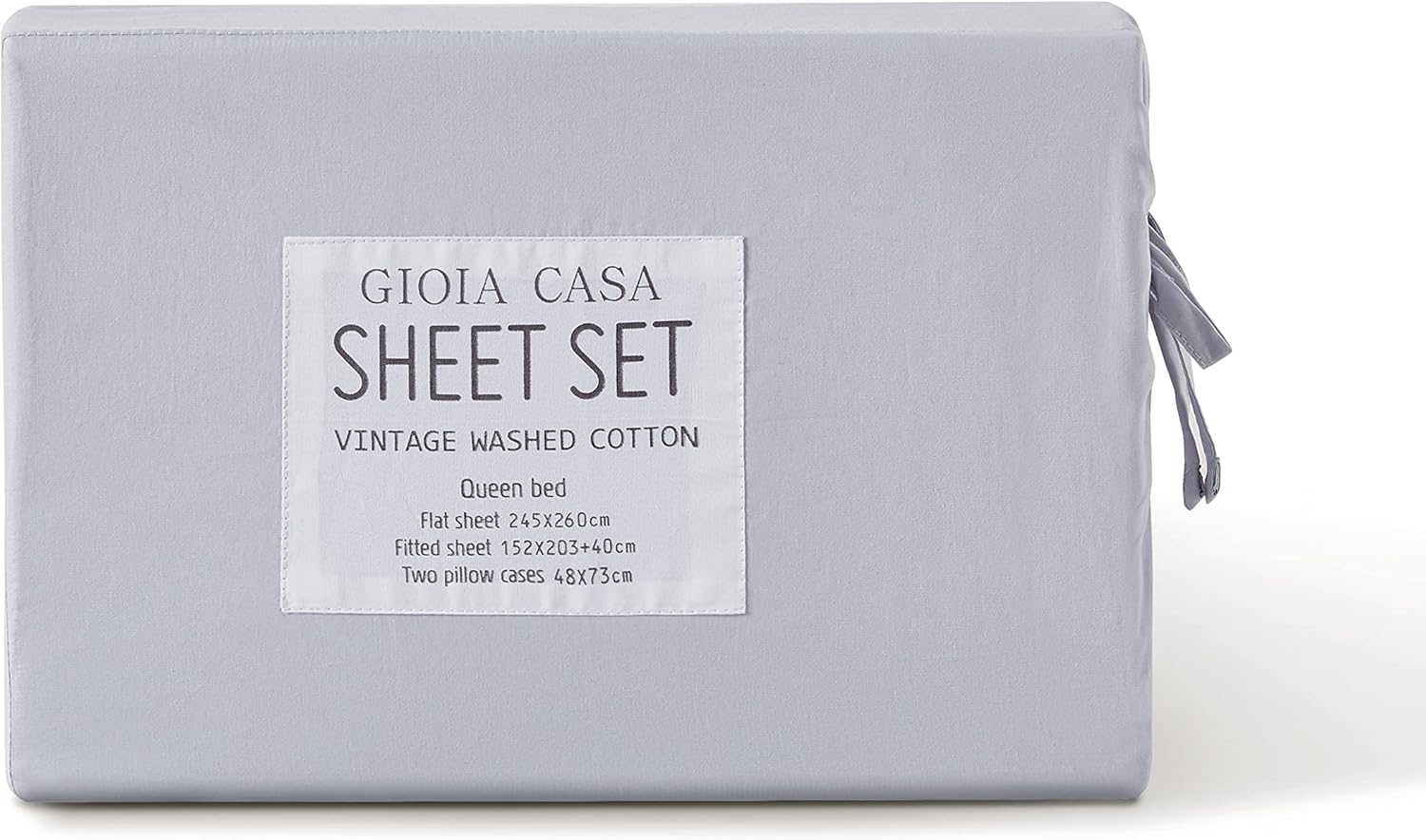 Vintage Washed 100% Cotton Sheet Set with 1 Pillowcases - Silver - Single 5