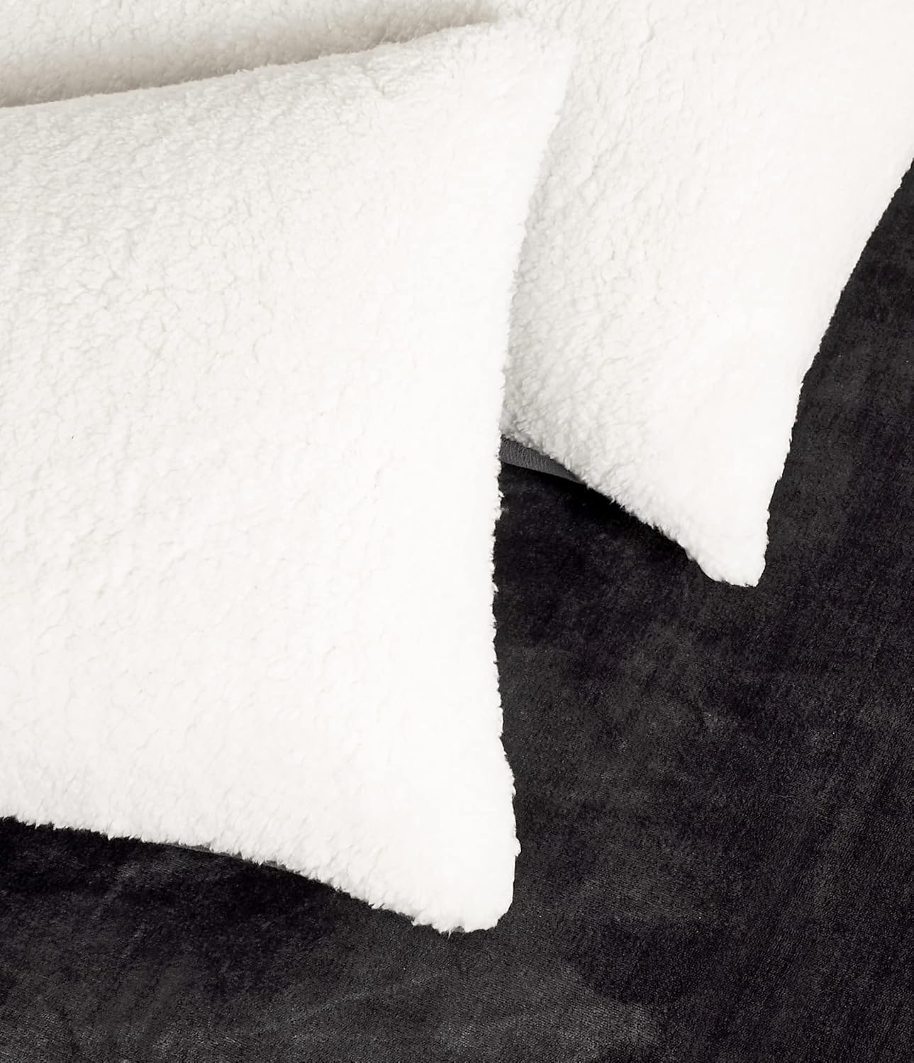 2-in-1 Teddy Sherpa Quilt Cover Set (Double Size - Charcoal) 8