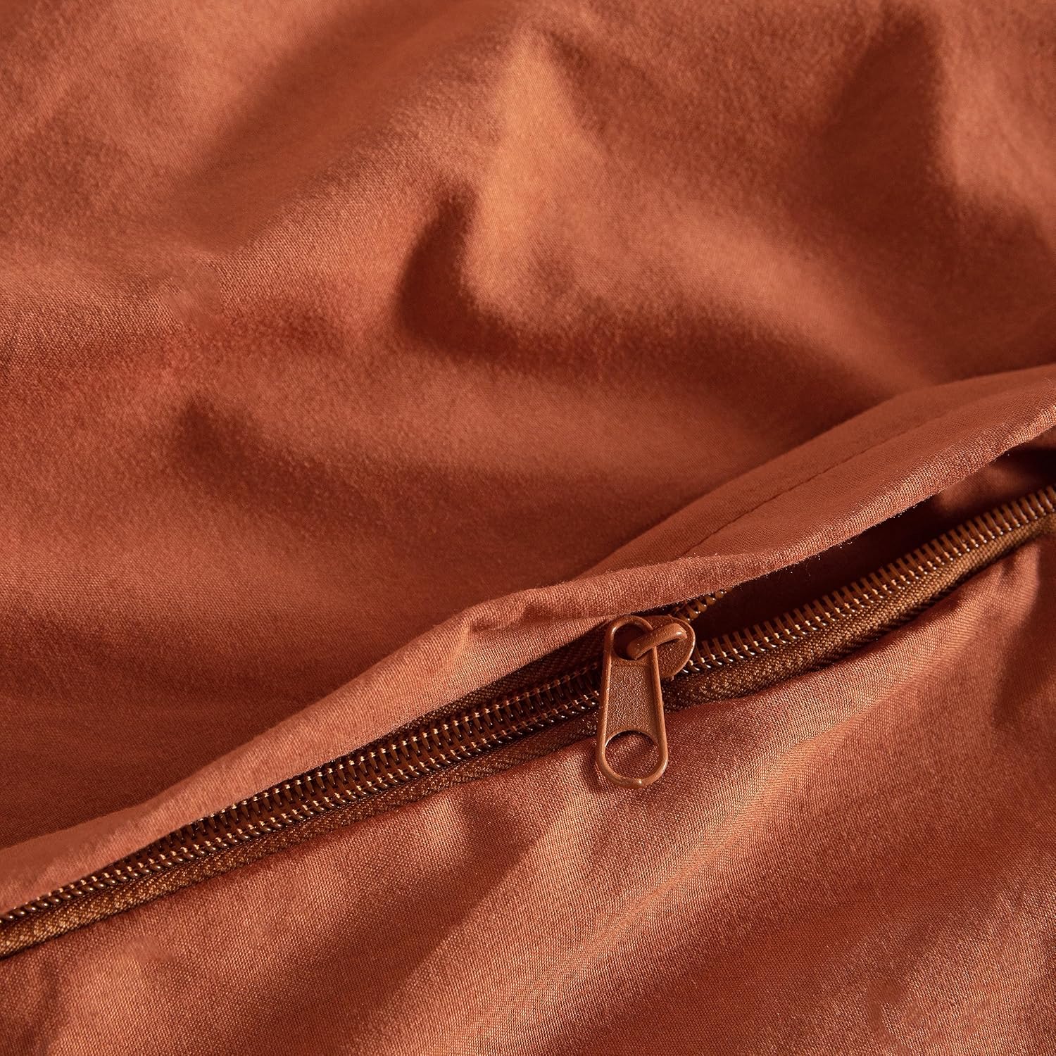 Vintage Washed Microfibre Quilt Cover Set (3Pcs) - Terracotta - Double Size 3