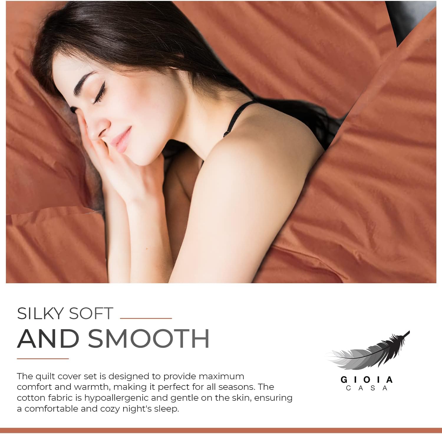 100% Cotton Vintage Washed Bed Quilt Cover Set - Brick - Double Size 8