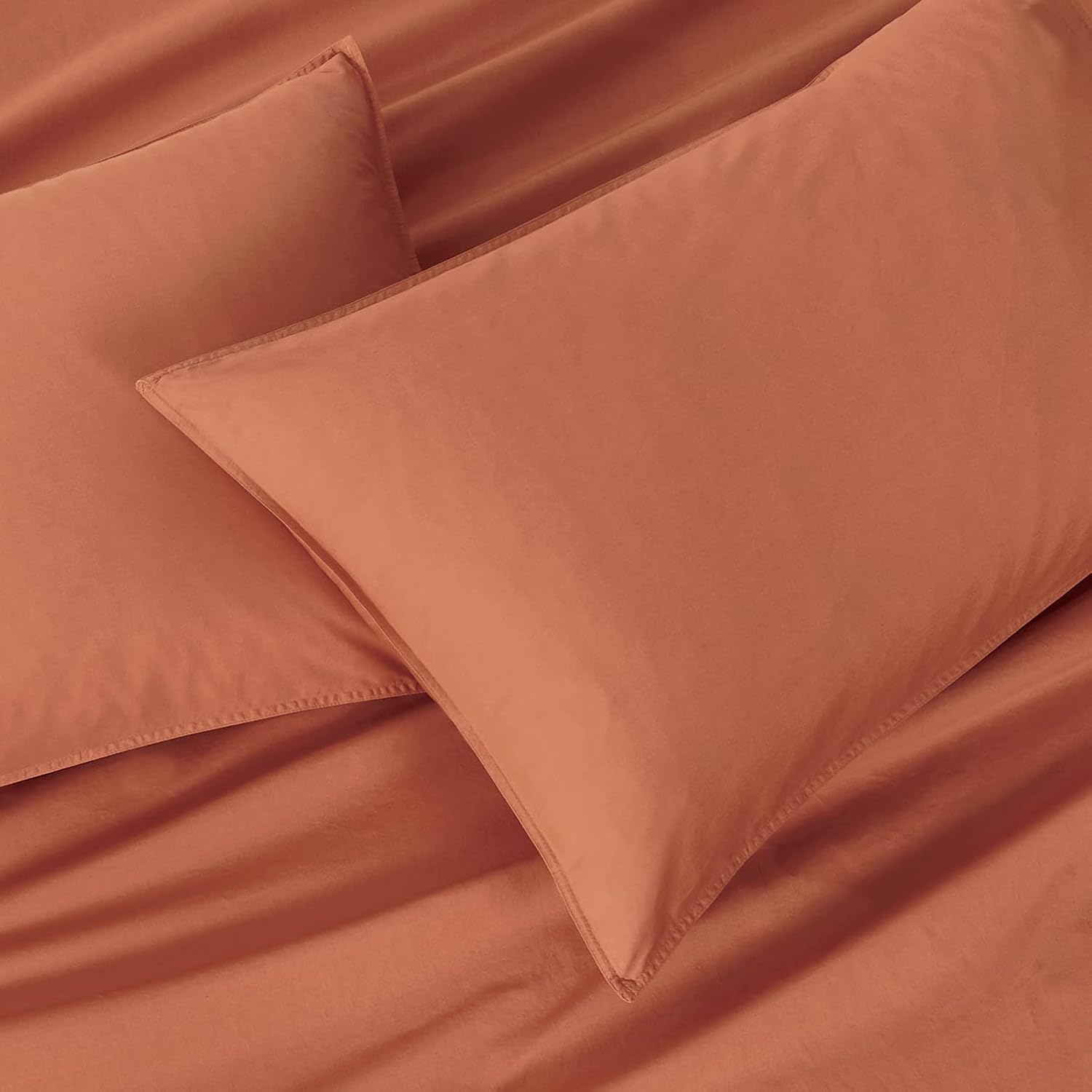 100% Cotton Vintage Washed Bed Quilt Cover Set - Brick - Double Size 3