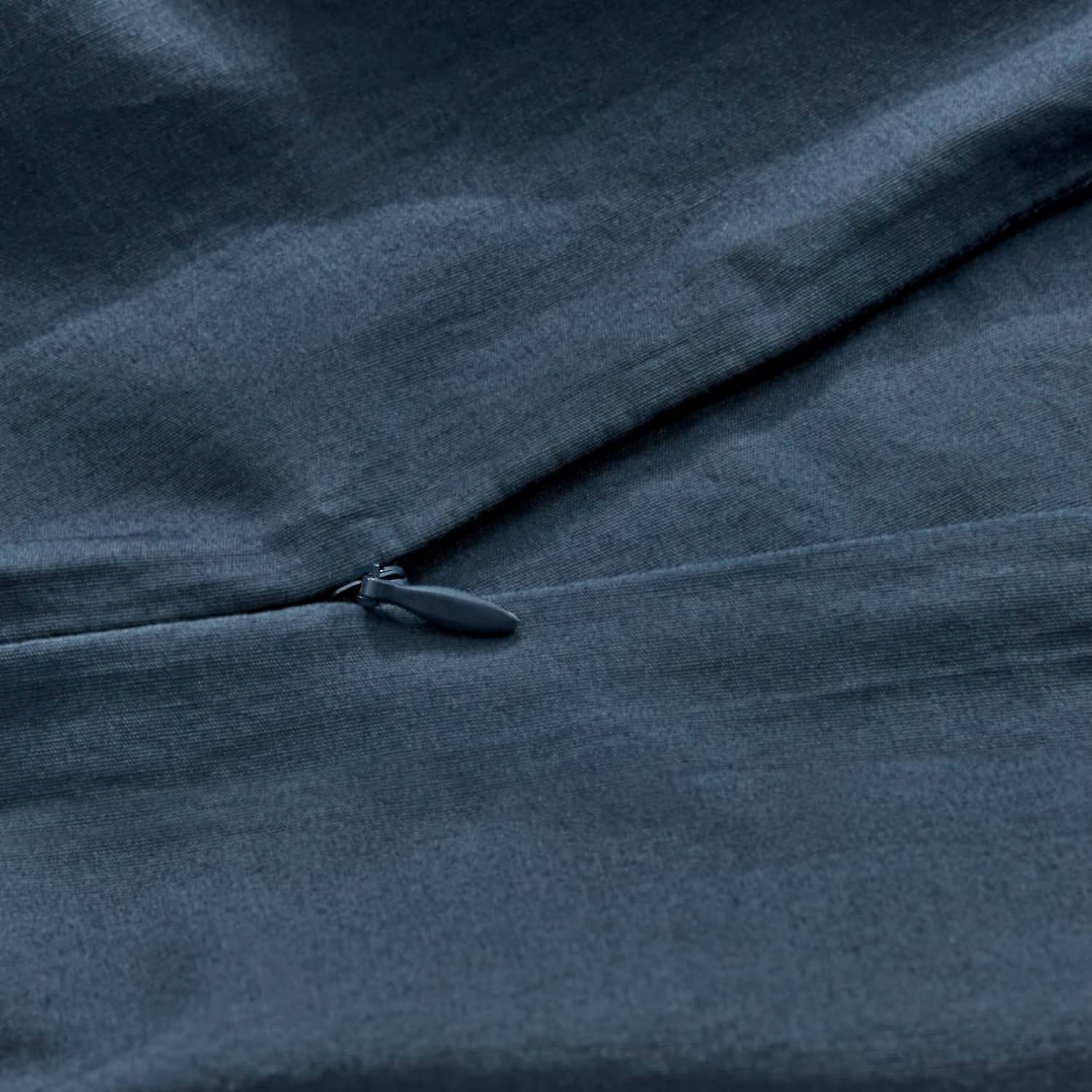 100% Cotton Vintage Washed Bed Quilt Cover Set - Dark Indigo - Double Size 7
