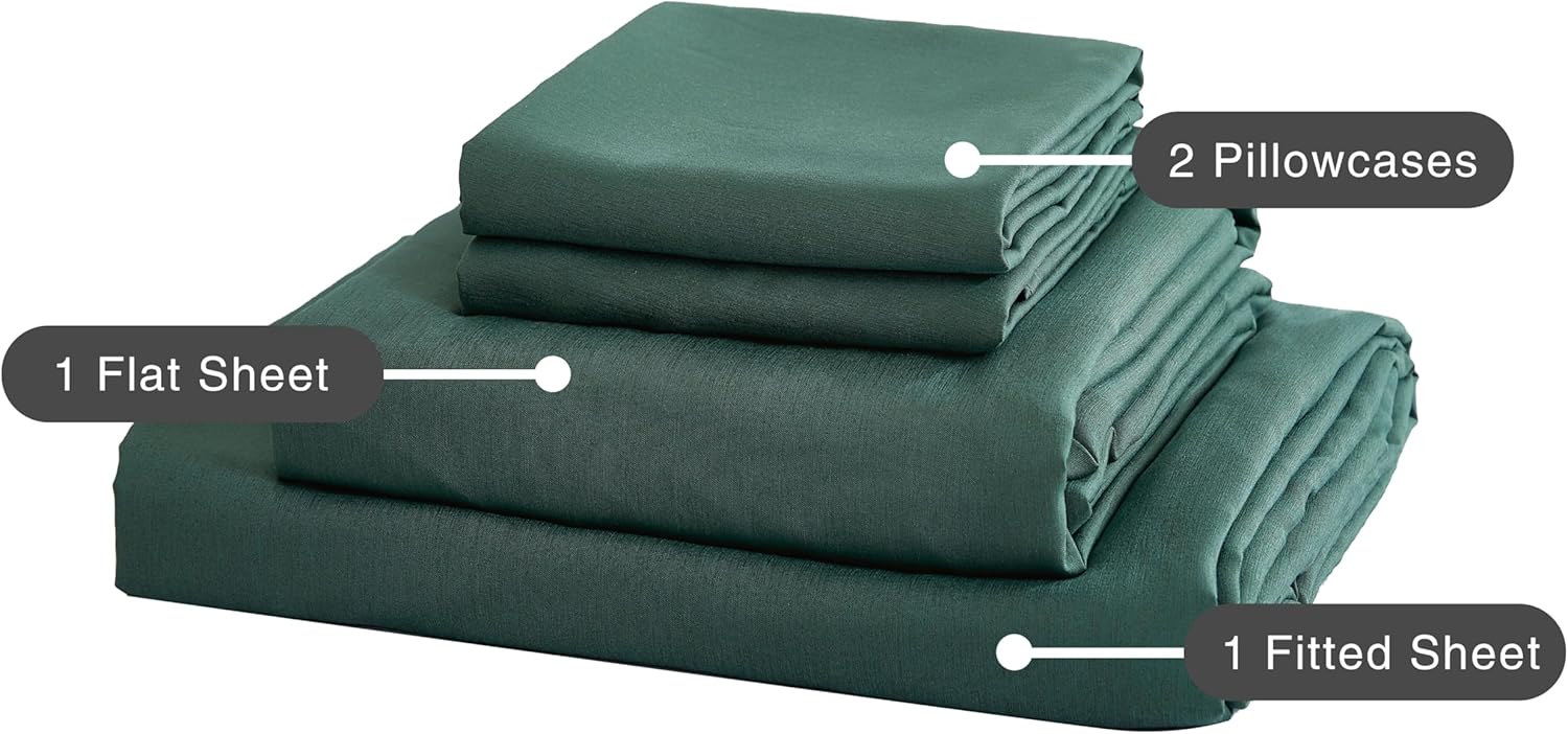 Bamboo Microfibre Sheet Set - Green - Double 6