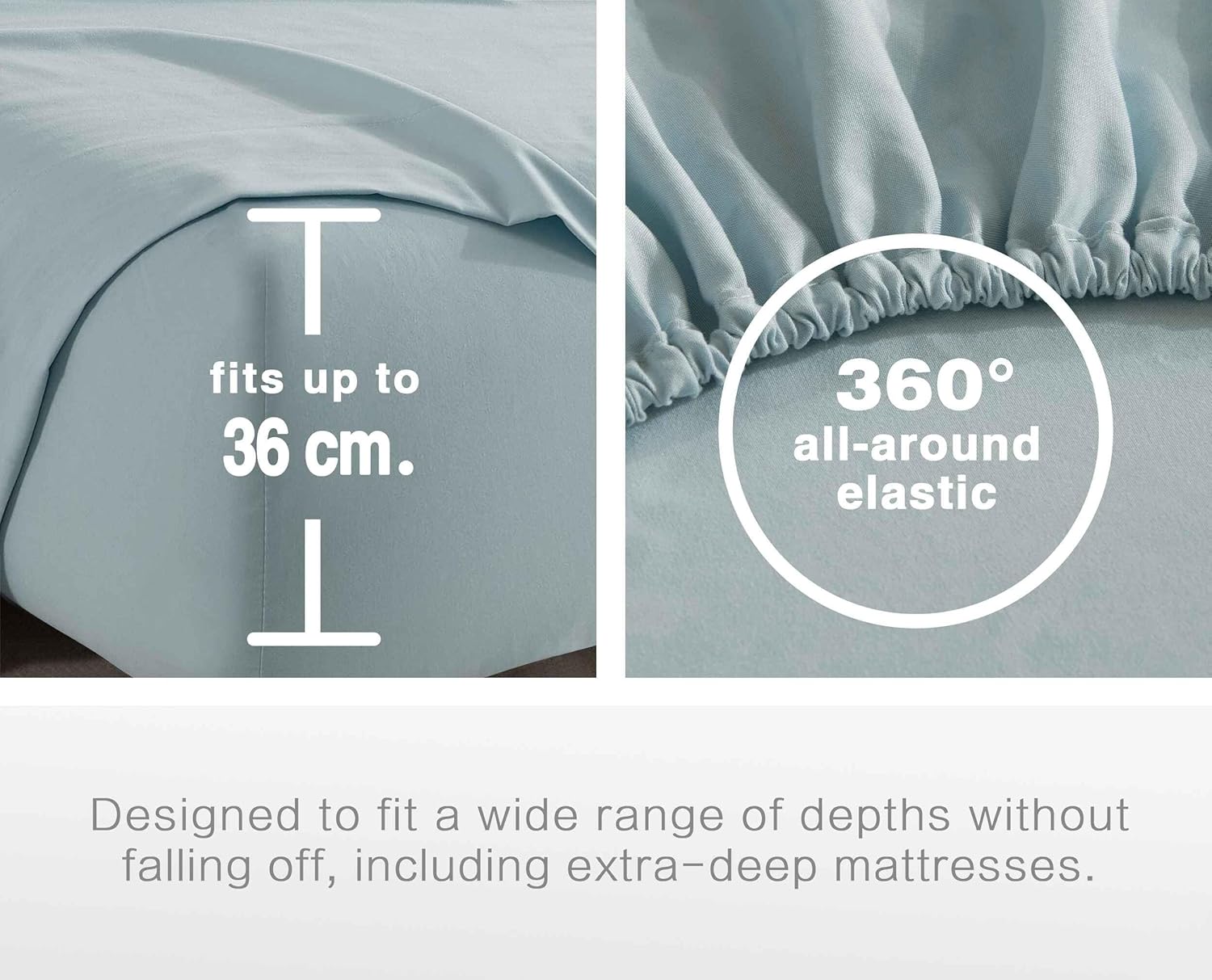 Vintage Washed Microfibre Sheet Set (Blue, Double) 4