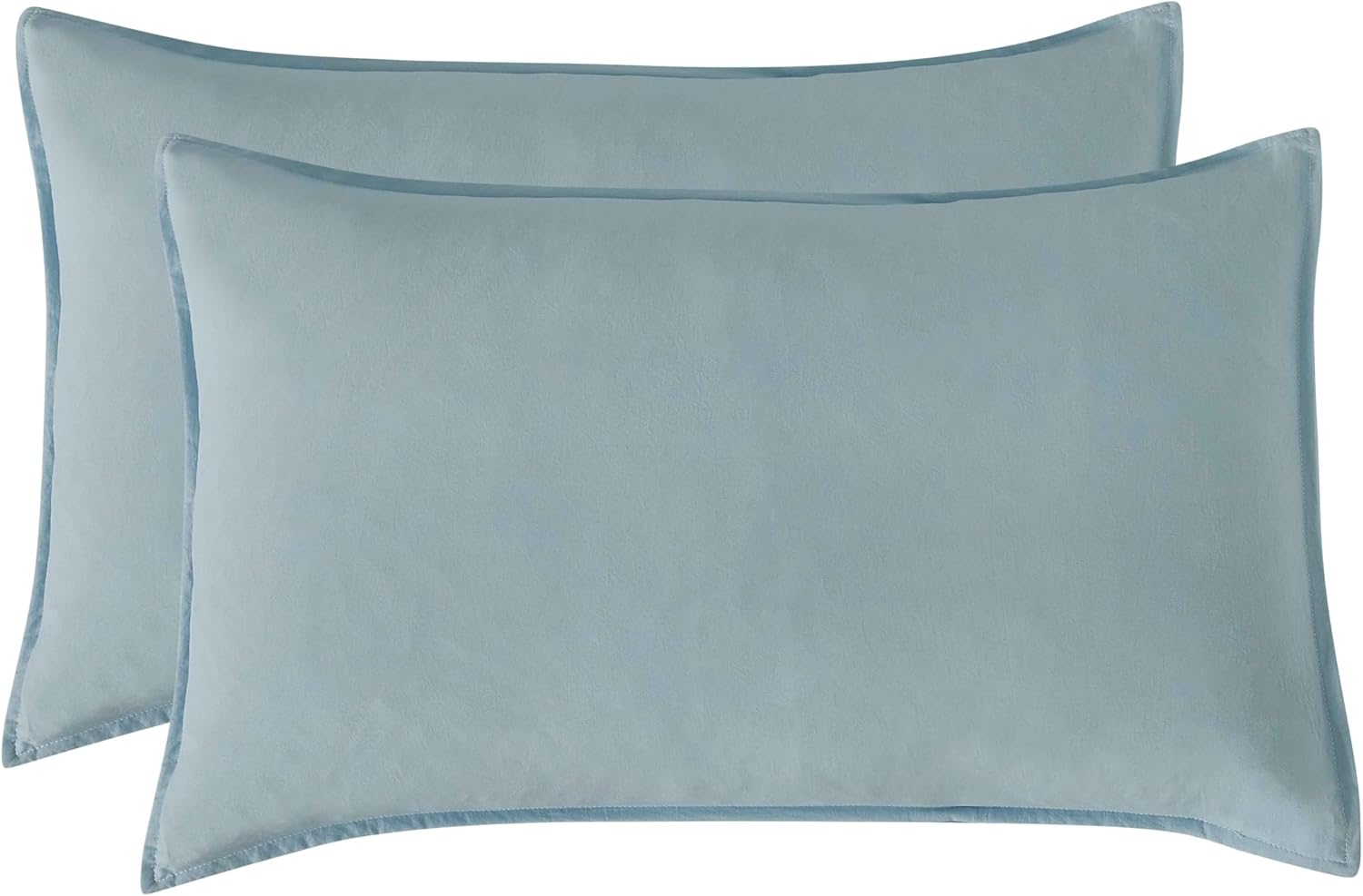 Vintage Washed Microfibre Sheet Set (Blue, Double) 6