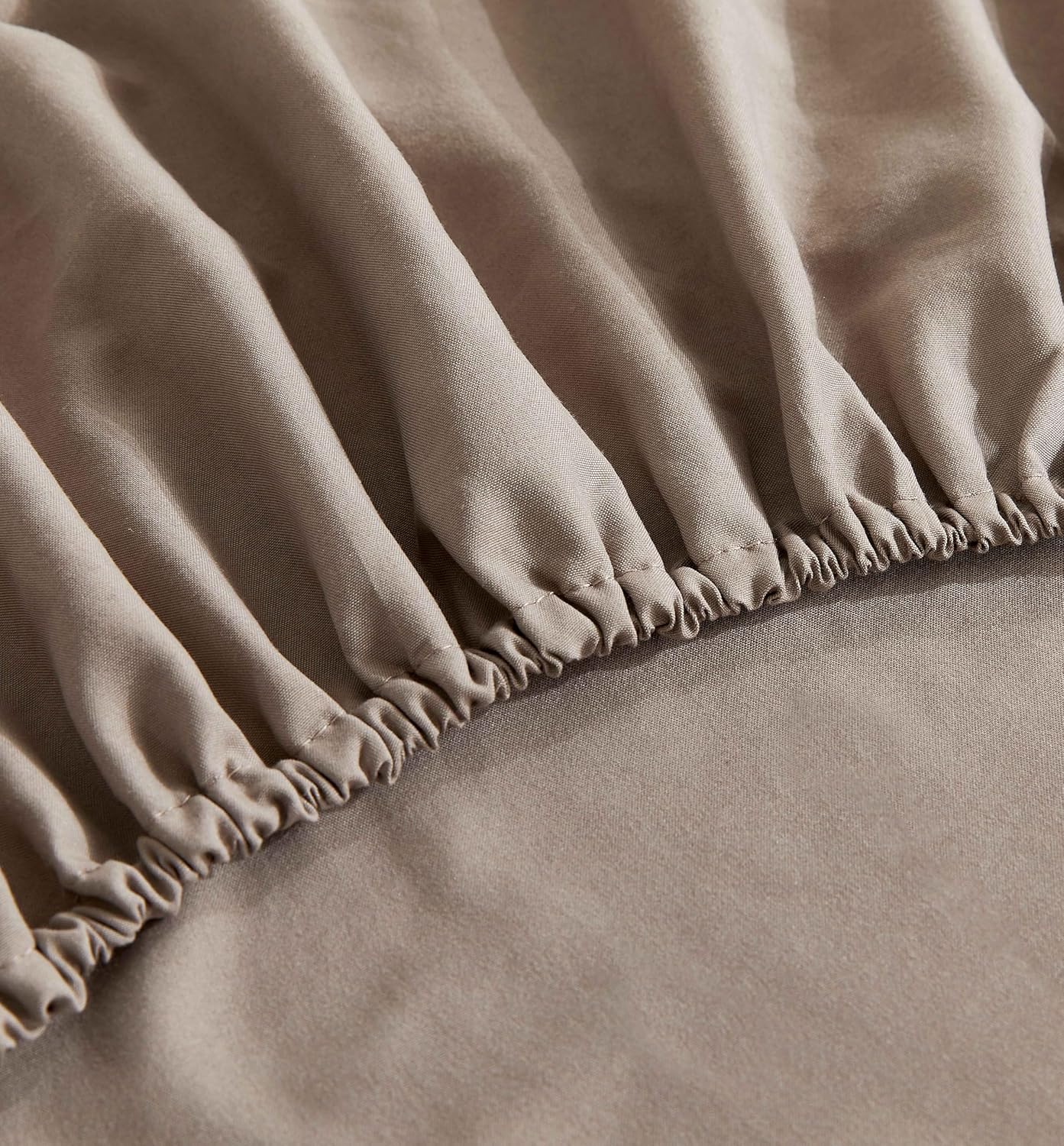 Vintage Washed Microfibre Sheet Set (Truffle, Double)