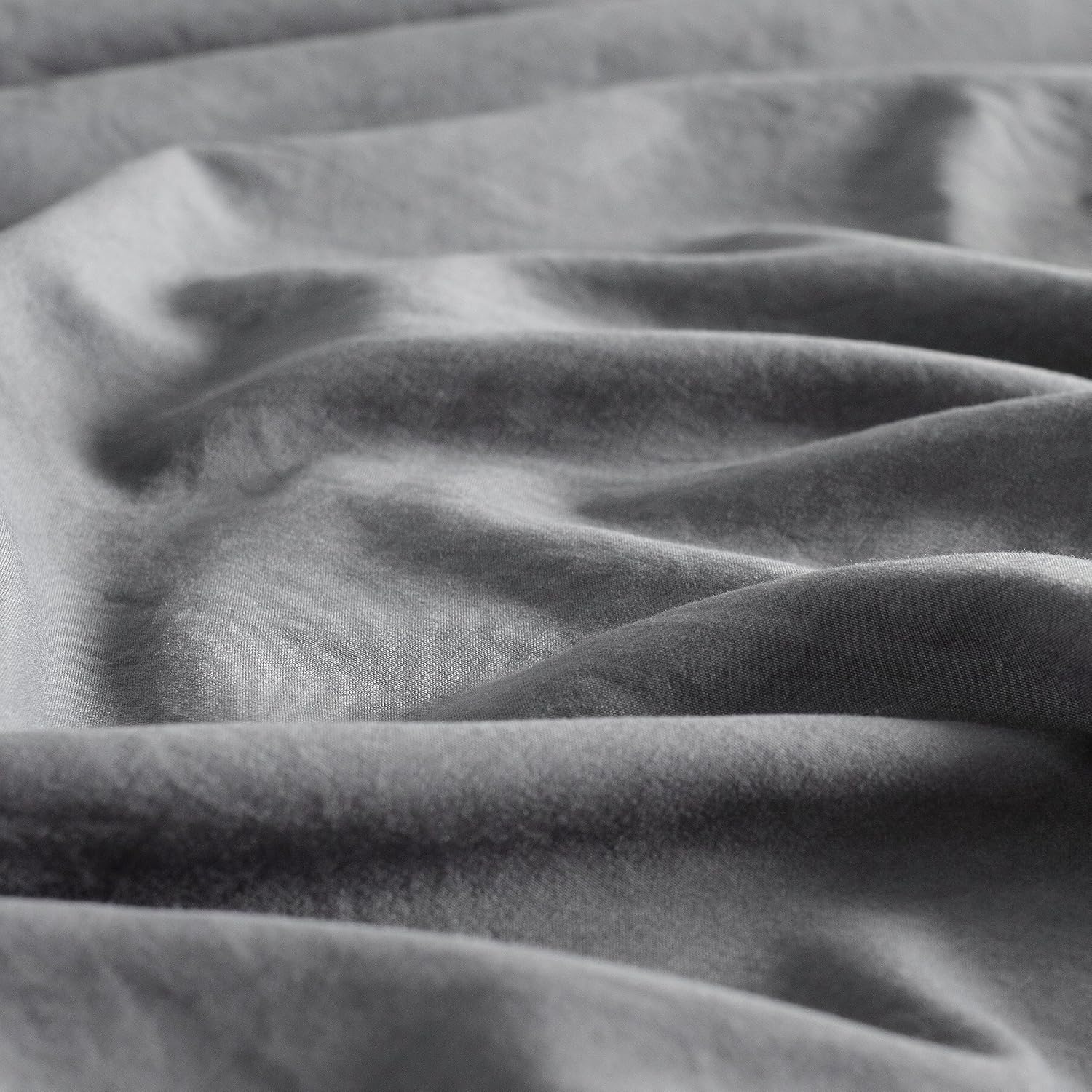 Vintage Washed Microfibre Quilt Cover Set (3Pcs) - Grey - Queen Size 5