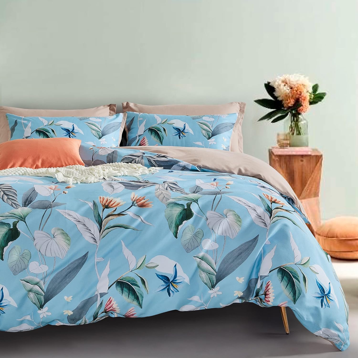 Botanical Microfibre Quilt Cover Set (3Pcs) - Sarah - Queen Size 6