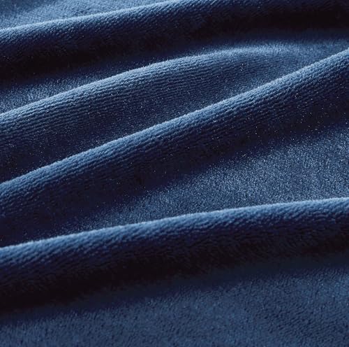 2-in-1 Teddy Sherpa Quilt Cover Set (Navy Blue, Queen) 6