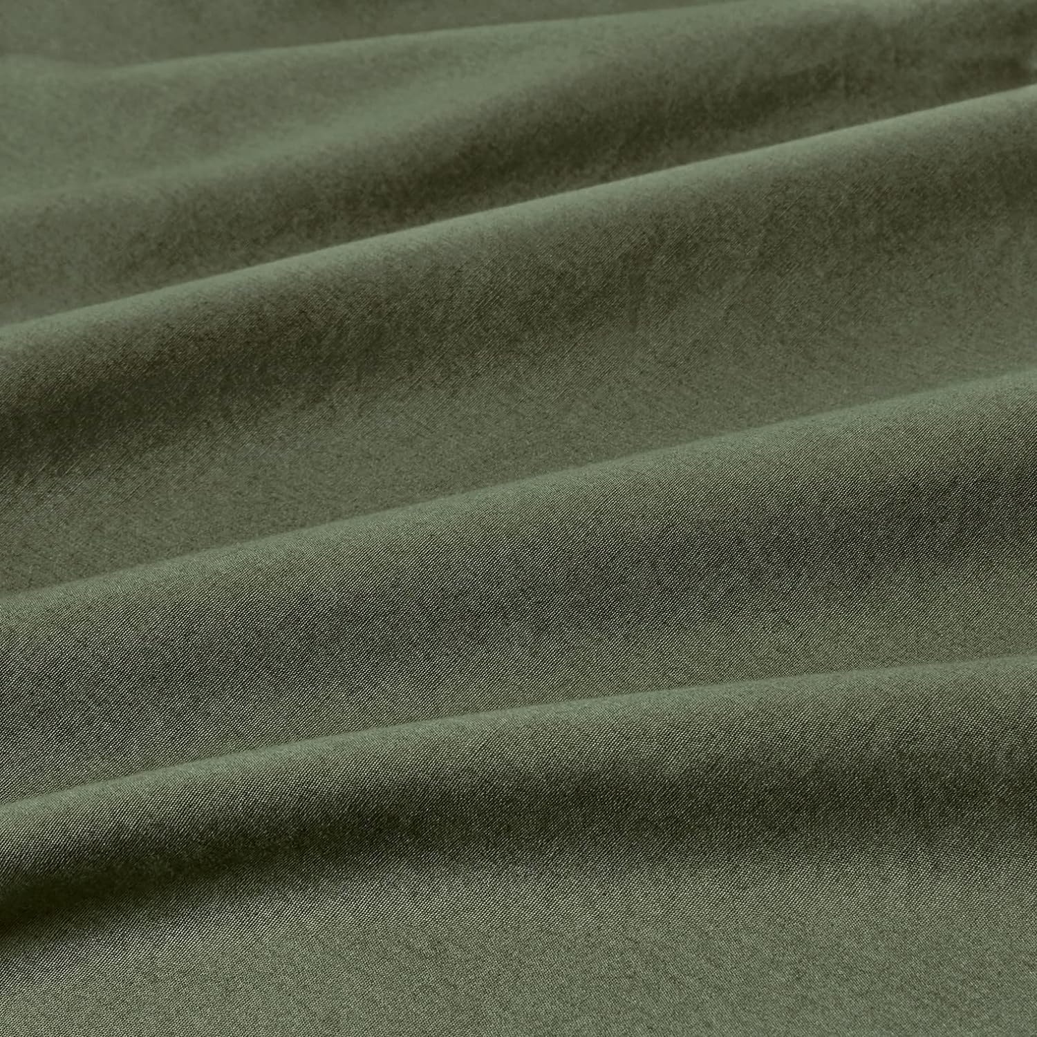 100% Cotton Vintage Washed Bed Quilt Cover Set - Khaki Green - Queen Size