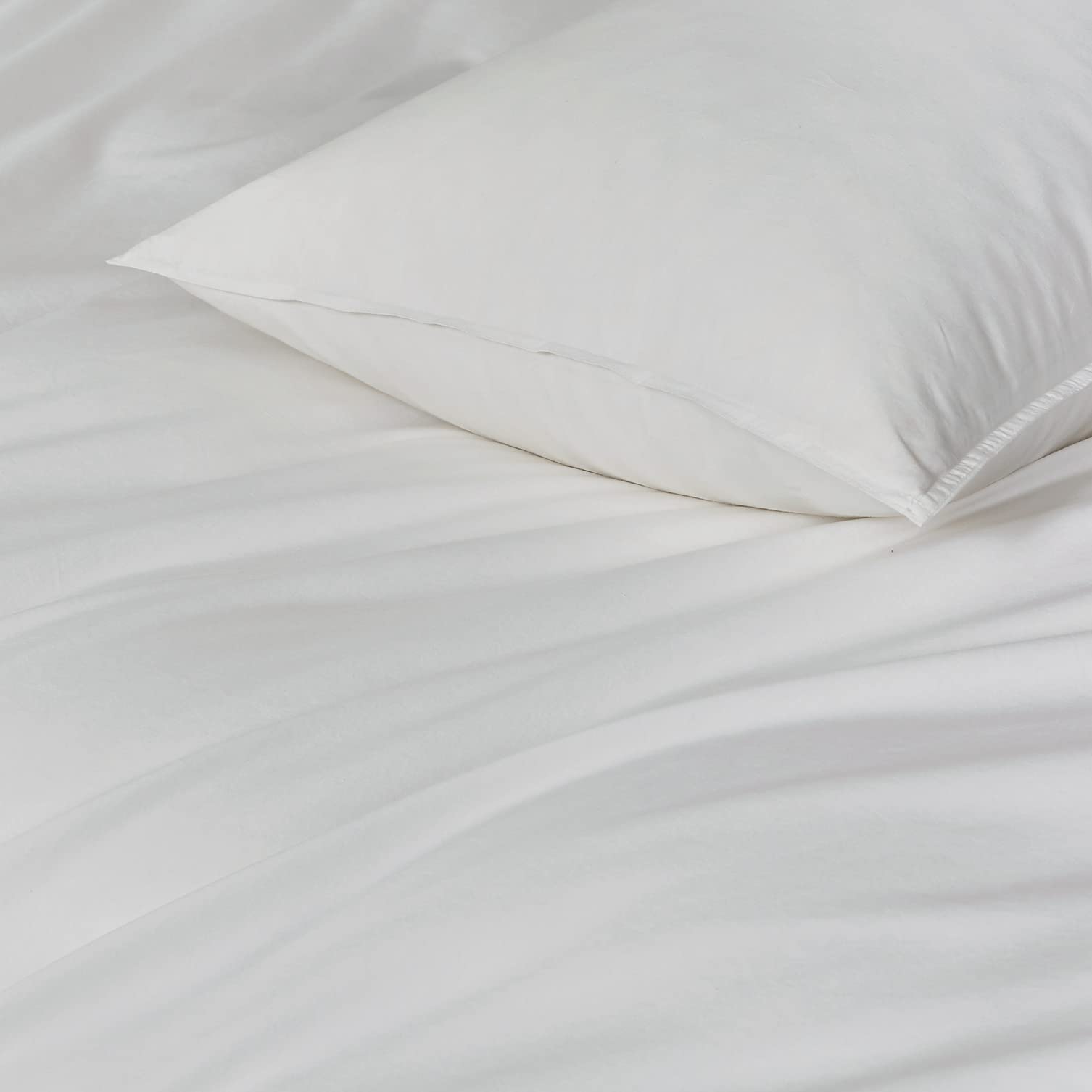 100% Cotton Vintage Washed Bed Quilt Cover Set - White - Queen Size 3