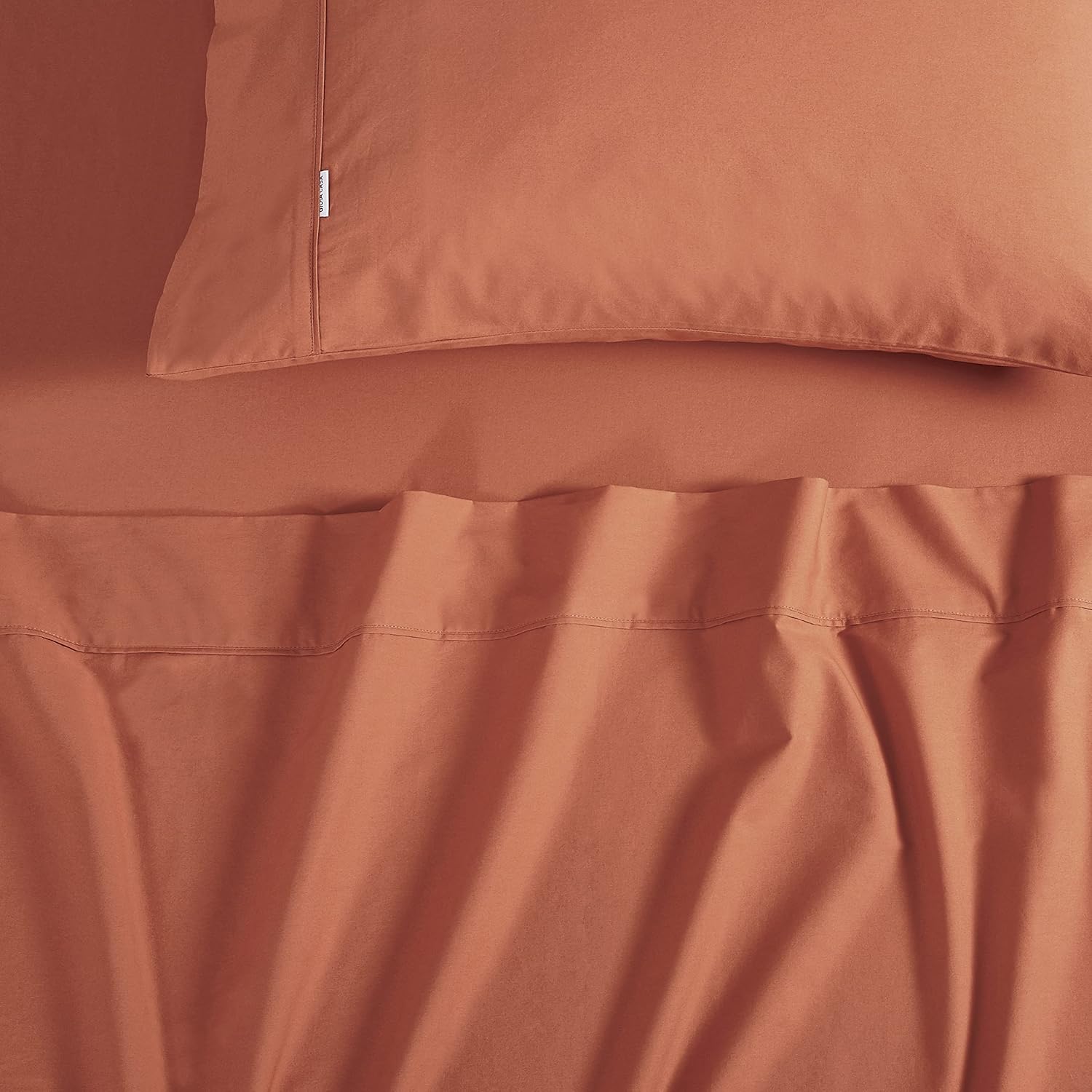 Vintage Washed 100% Cotton Soft Breathable Sheet Set - Brick - Queen 3