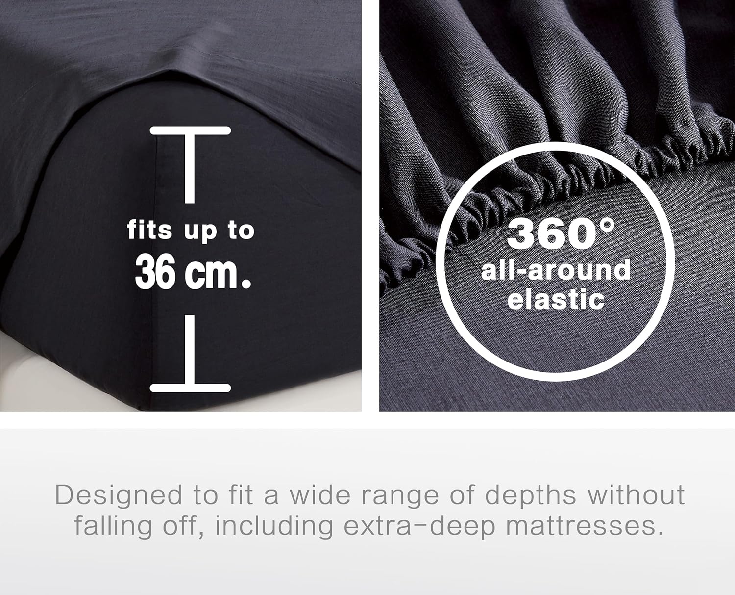 Bamboo Microfibre Sheet Set - Charcoal - Queen 4