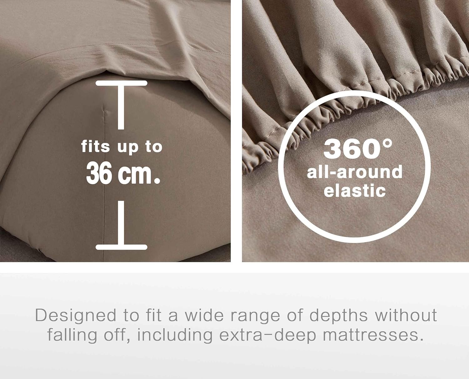 Vintage Washed Microfibre Sheet Set (Truffle, Queen) 3