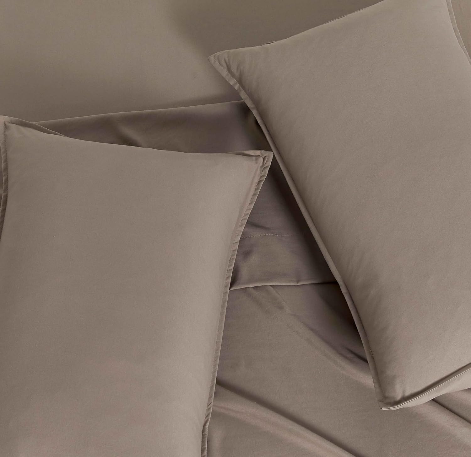 Vintage Washed Microfibre Sheet Set (Truffle, Queen) 4