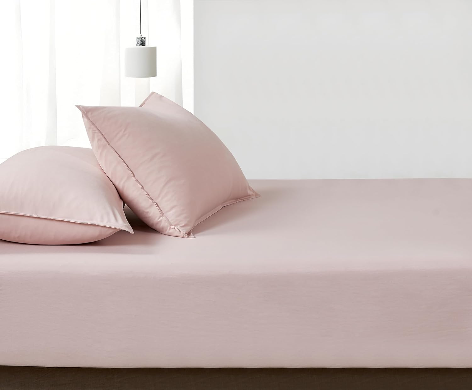 100% Vintage Washed Microfibre Fitted Sheet Set – Ultra Soft & Lightweight All-Season Fitted Sheet with 2 Pillowcases (Pink, King Size) 4