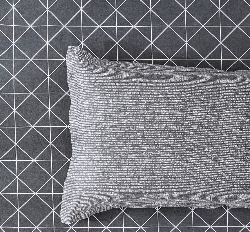 100% Cotton Reversible Quilt Cover Set - Manhattan - King Size