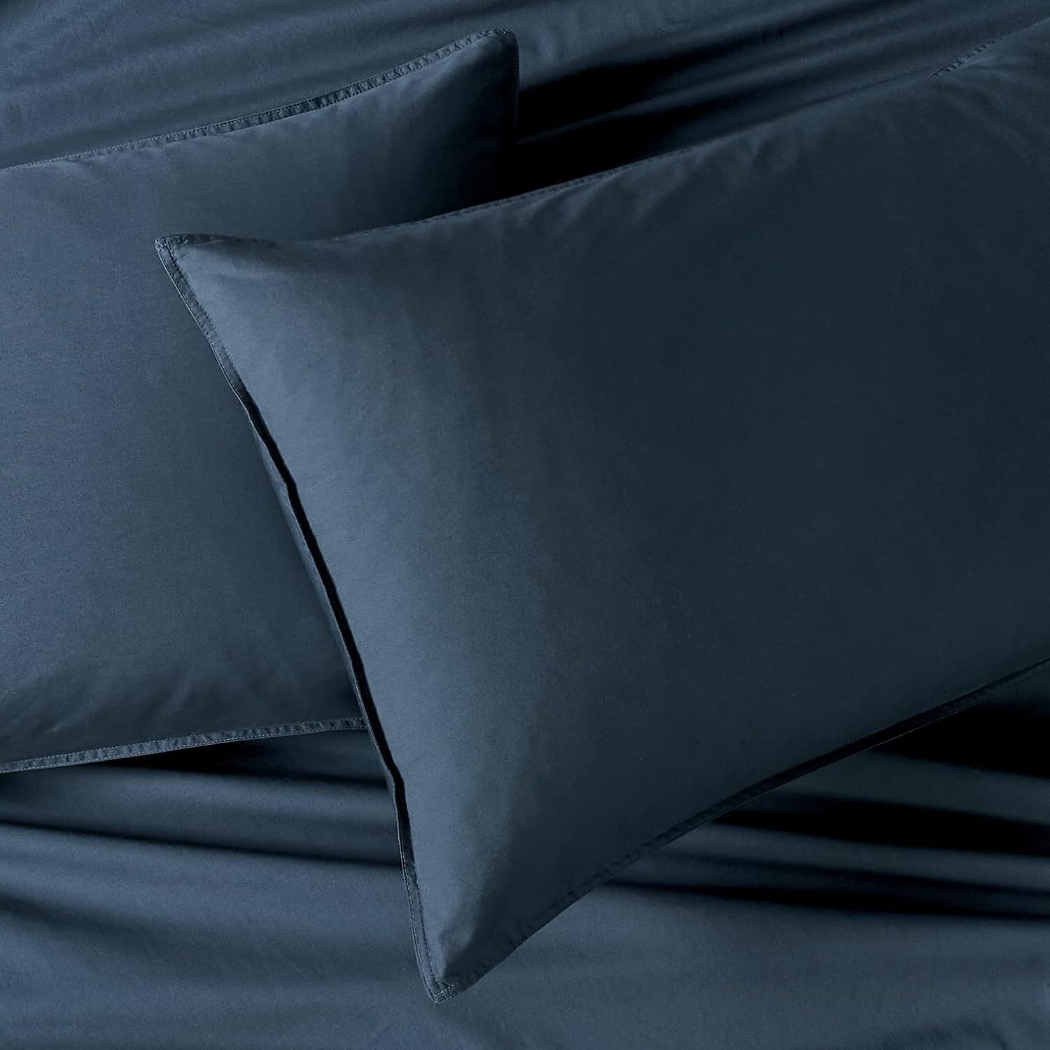 100% Cotton Vintage Washed Bed Quilt Cover Set - Dark Indigo - King Size 3