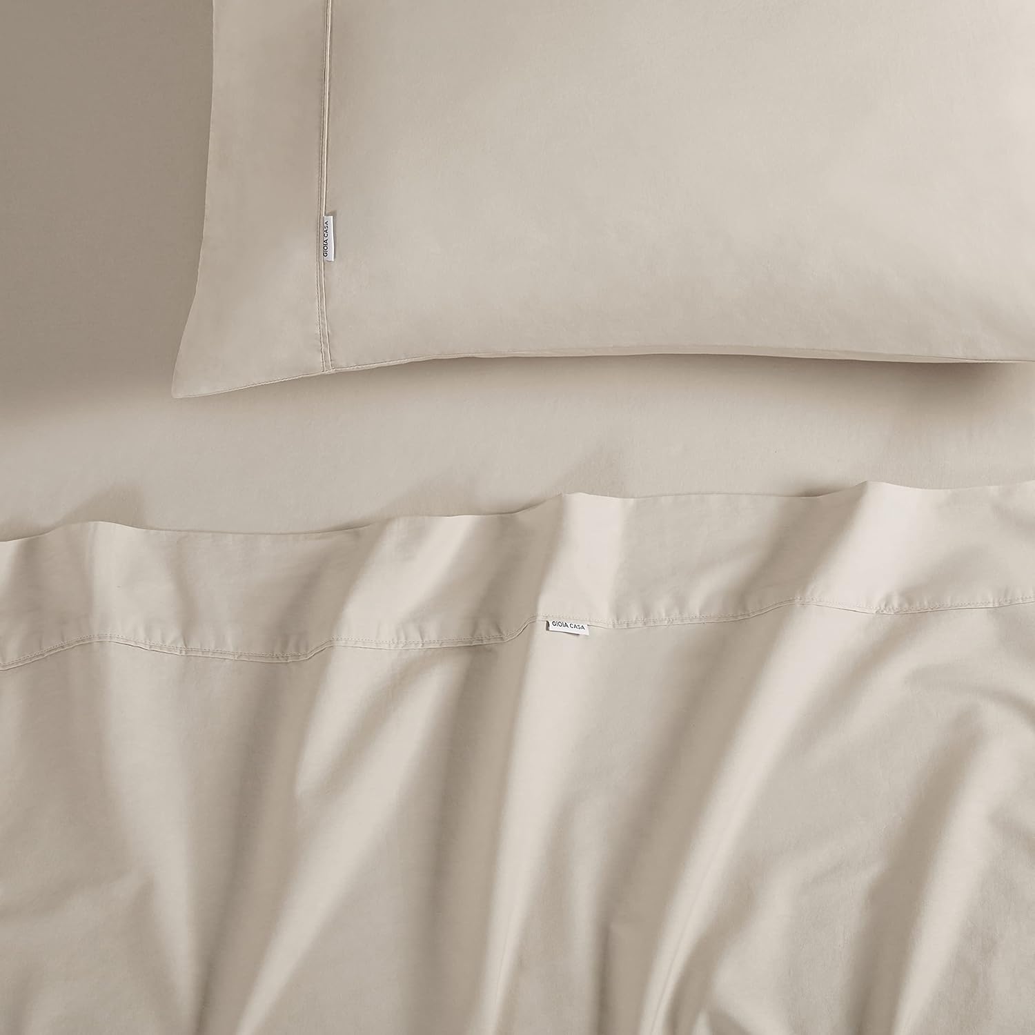 Vintage Washed 100% Cotton Sheet Set with 2 Pillowcases - Natural - King Size 4