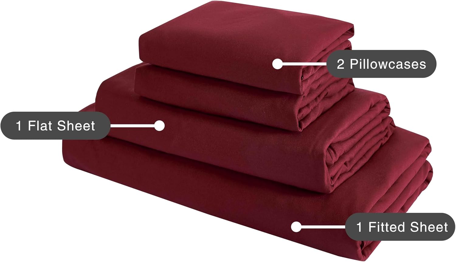 Vintage Washed Microfibre Sheet Set (Burgundy, King) 4