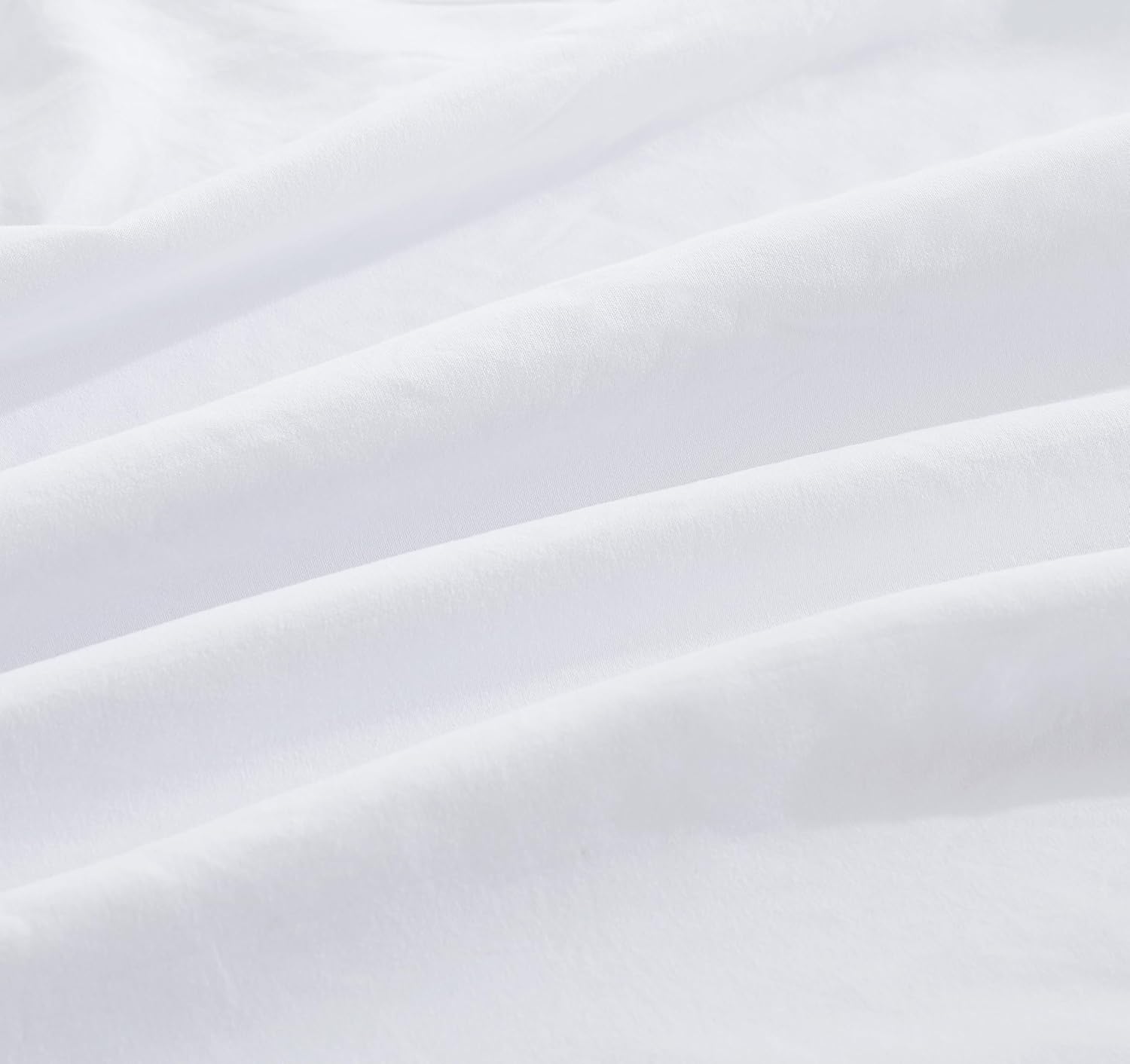Vintage Washed Microfibre Sheet Set with 2 Pillowcases - White - King 7