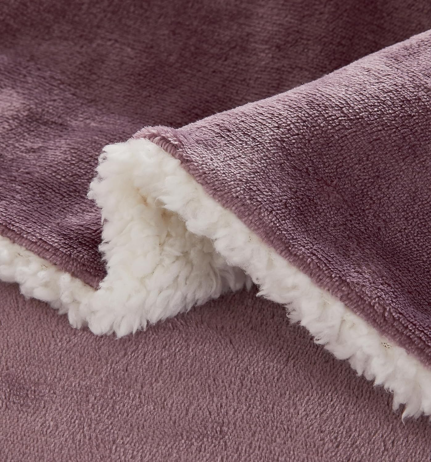 Teddy Sherpa Twin-Pack European Pillowcases - Soft Reversible Velvet & Sherpa Cushion Covers - Machine Washable with Zipper Closure -  65x65cm - Mauve 5