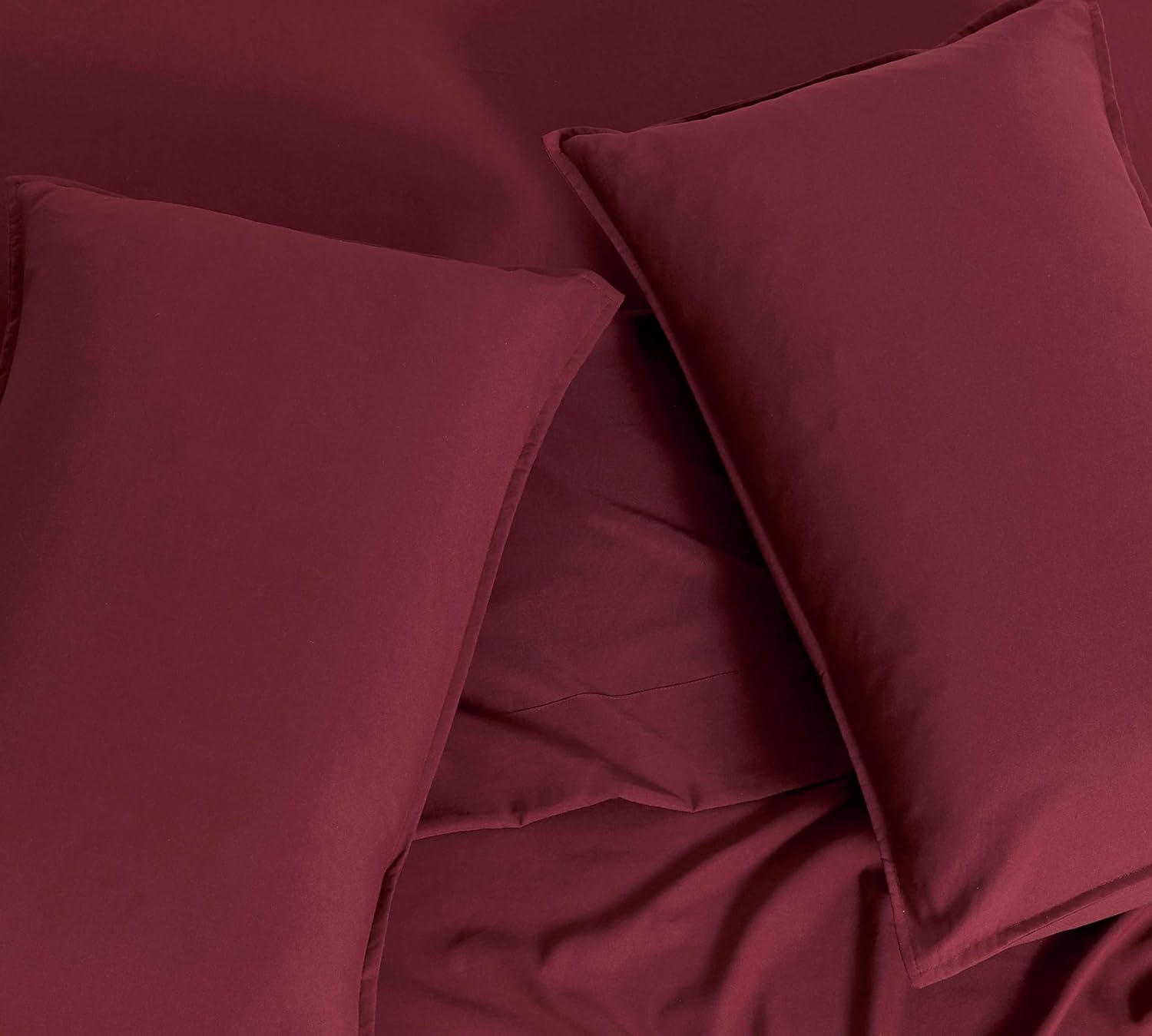 Vintage Washed Microfibre Sheet Set (Burgundy, King Single) 3
