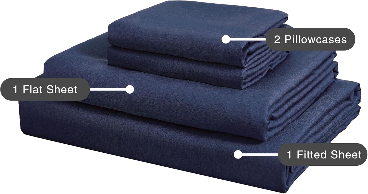 Bamboo Microfibre Sheet Set - Navy - King Single 5