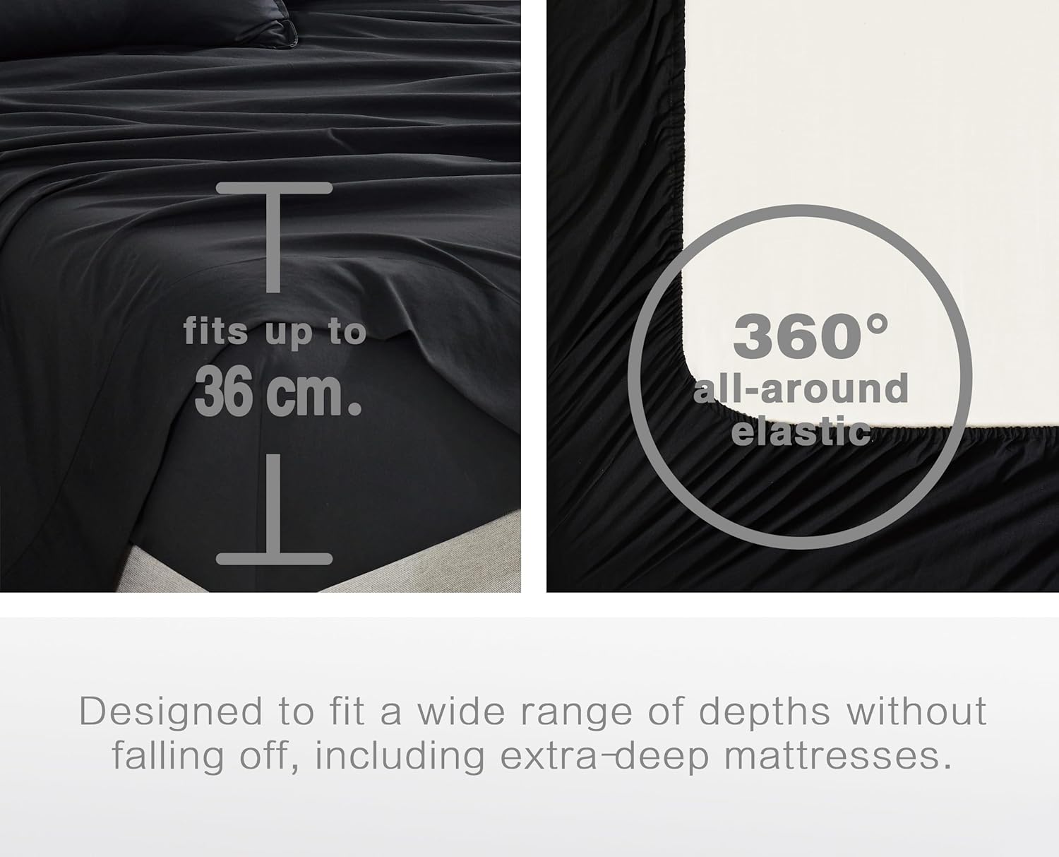 Vintage Washed Microfibre Sheet Set with 1 Pillowcase - Black - King Single 6