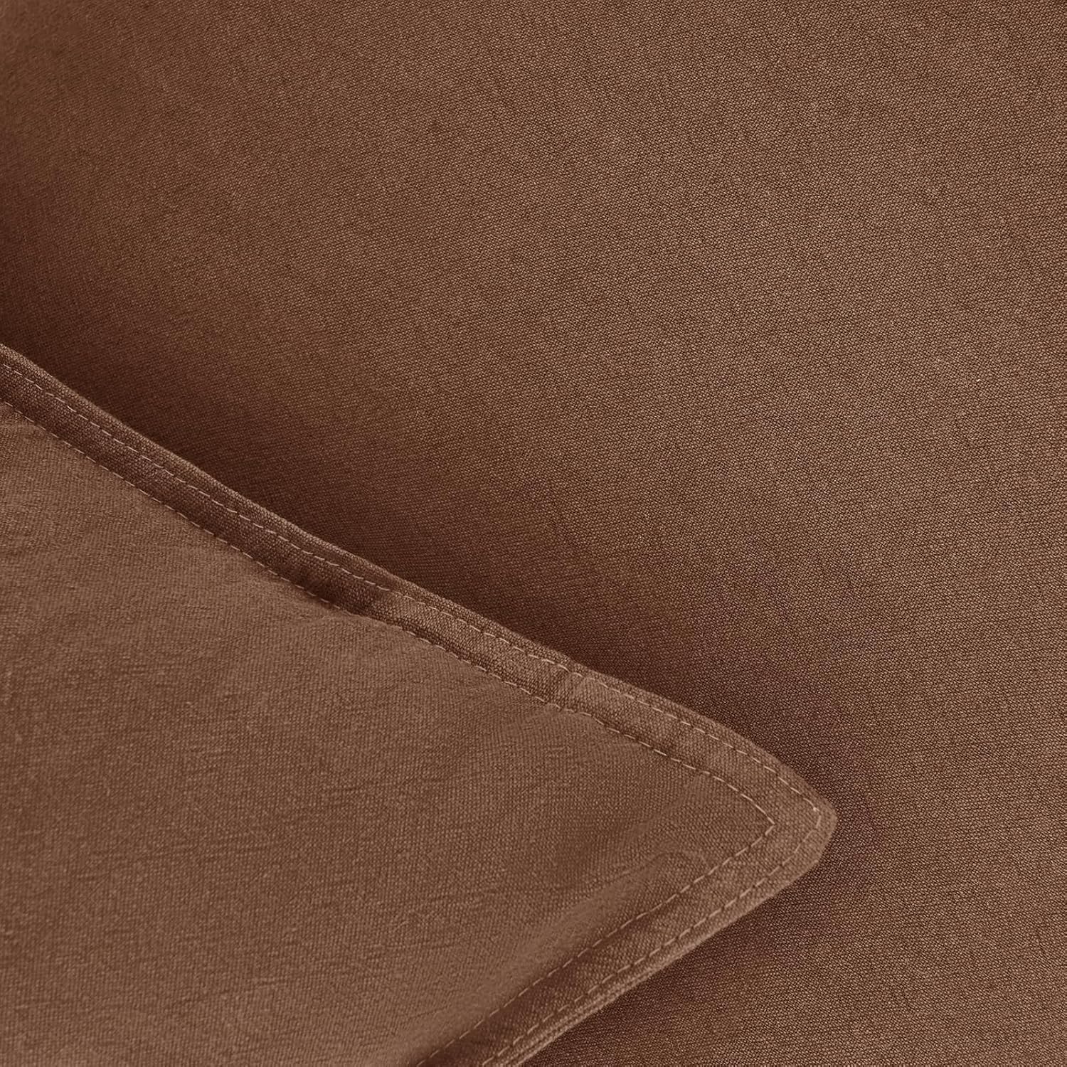 Linen Cushion Covers - 30% Linen 70% Cotton Blend, Soft & Breathable with Hidden Zipper Design - Cocoa Brown, 45cm x 45cm (Twin Pack) 6