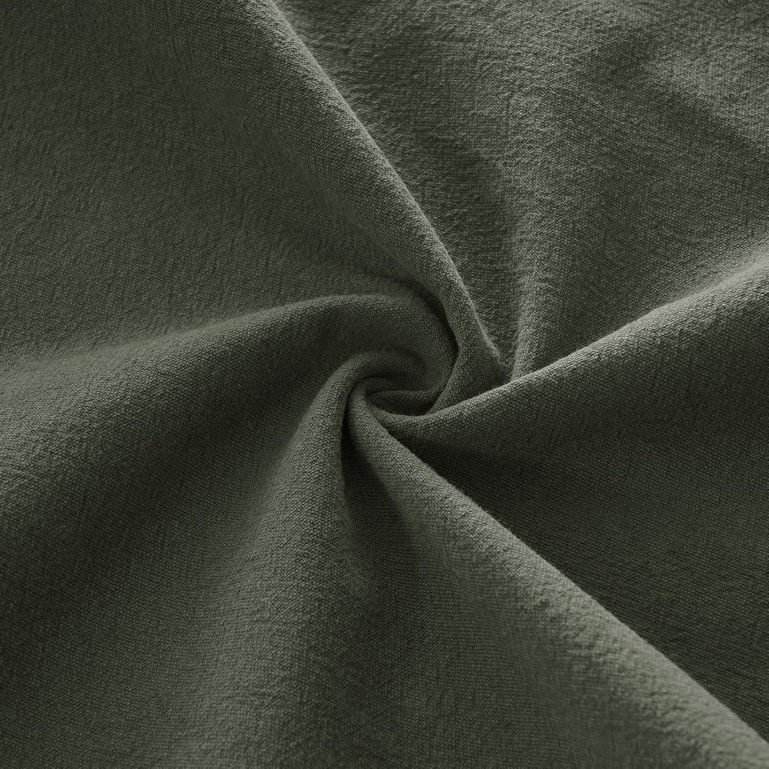 Linen Cushion Covers - 30% Linen 70% Cotton Blend, Soft & Breathable with Hidden Zipper Design - Khaki Green, 45cm x 45cm (Twin Pack) 7