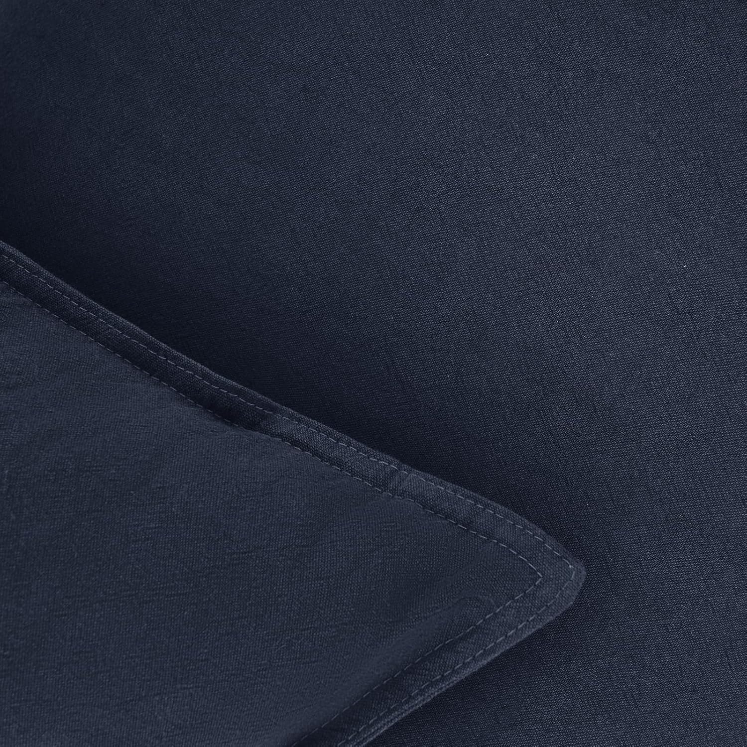 Linen Cushion Covers - 30% Linen 70% Cotton Blend, Soft & Breathable with Hidden Zipper Design - Navy Blue, 30cm x 50cm (Twin Pack) 4