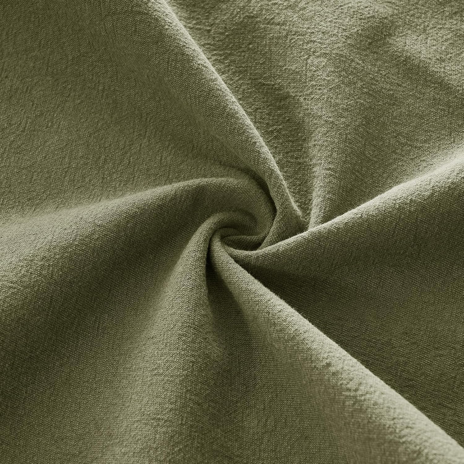 Linen Cushion Covers - 30% Linen 70% Cotton Blend, Soft & Breathable with Hidden Zipper Design - Olive Green, 30cm x 50cm (Twin Pack) 5