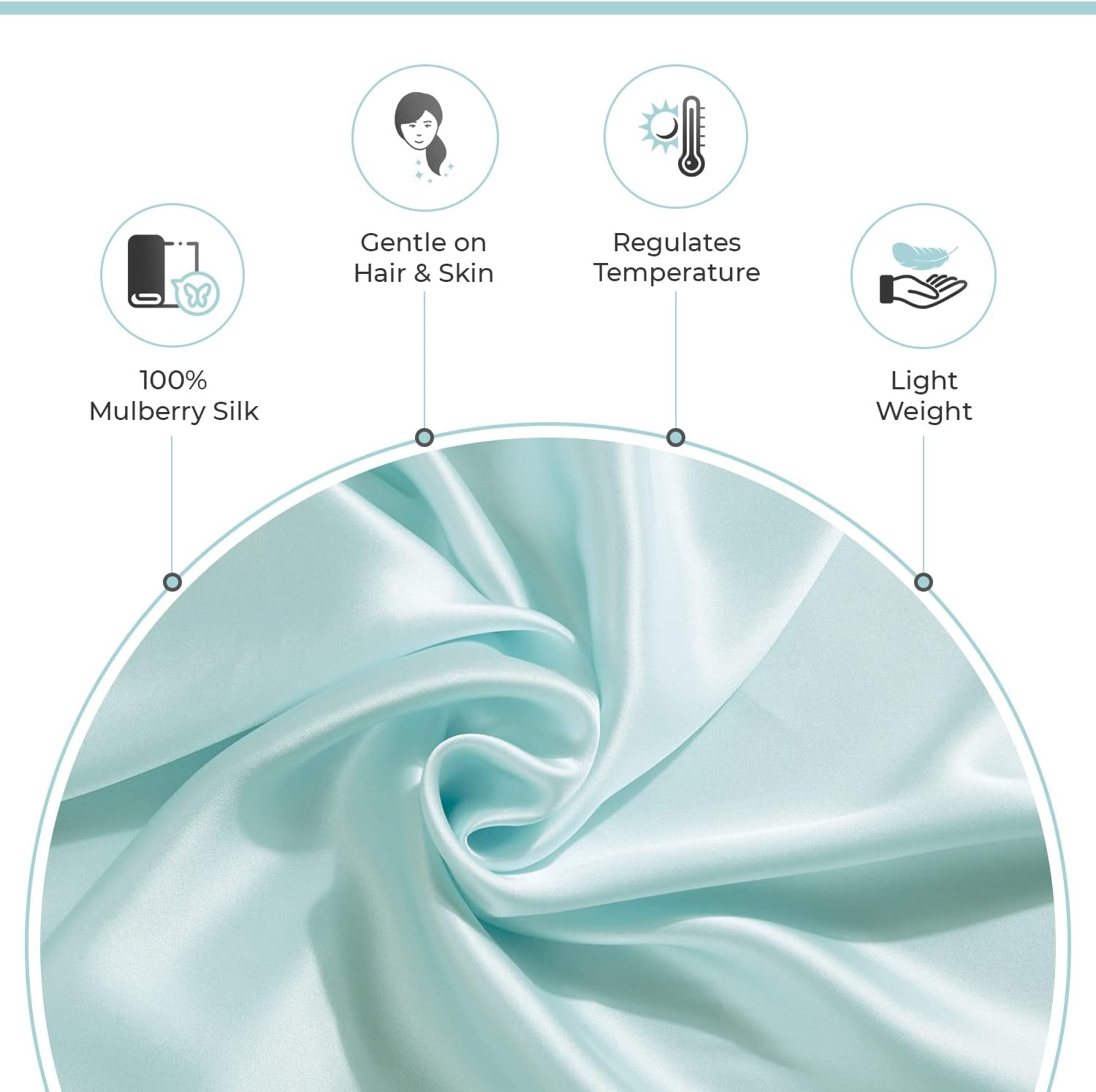 Luxury Pillowcase - 100% Pure Mulberry Silk on Both Sides - Sage Green 3